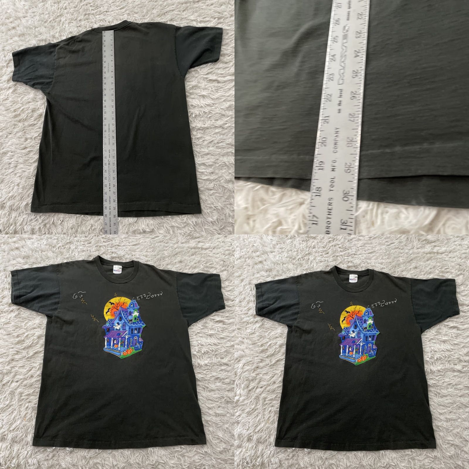 Vintage VINTAGE MegaTex Halloween 90s Single Stitch Shirt Men XL Black 3D Art Ghost Stitch Made USA United States Crew Neck Short Sleeve Cotton T-Shirt Size US XL / EU 56 / 4 - 9 Thumbnail