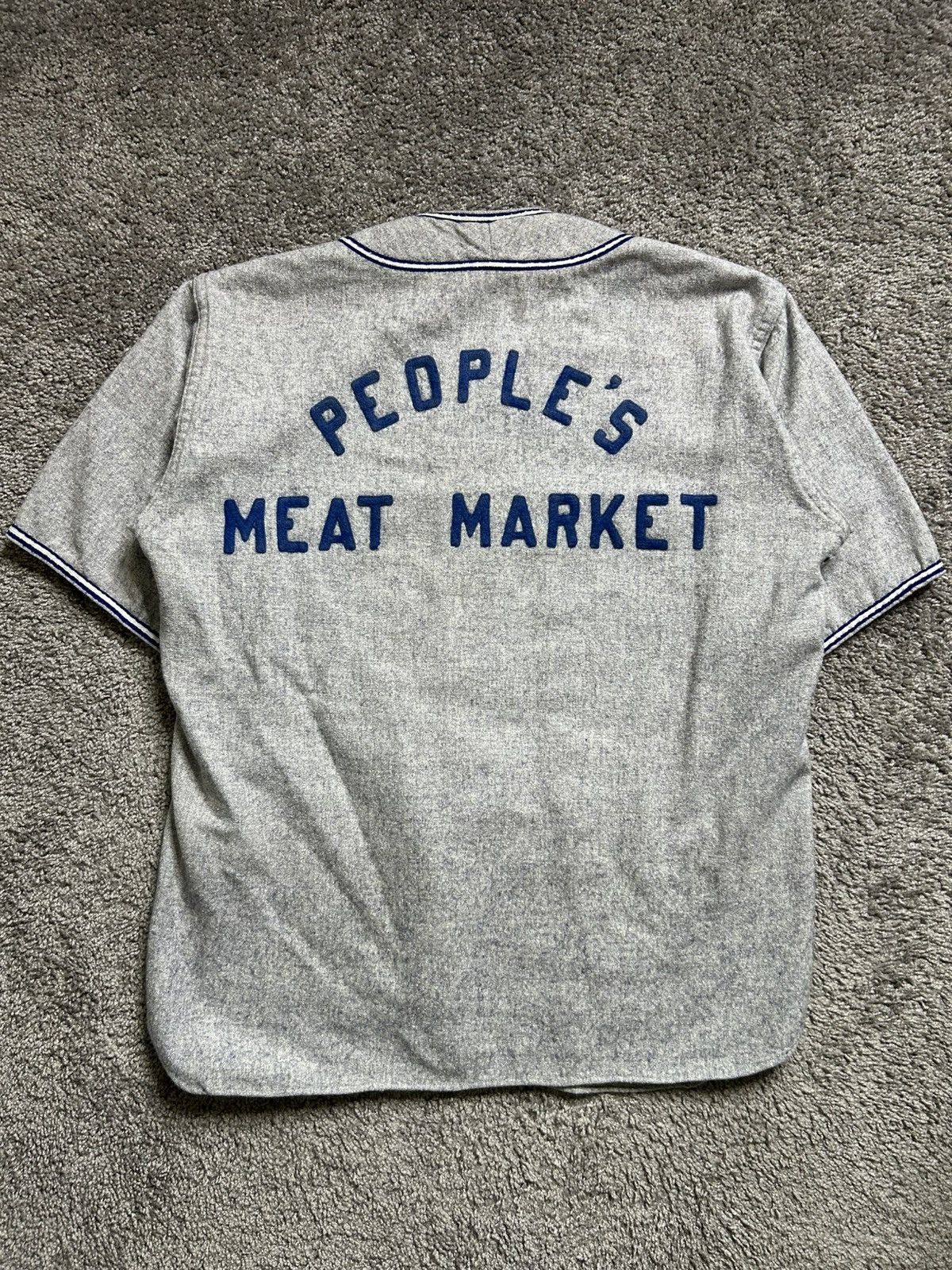 Vintage Vintage 50s Rawlings Meat Market Wool Baseball Jersey Size US L / EU 52-54 / 3 - 8 Thumbnail