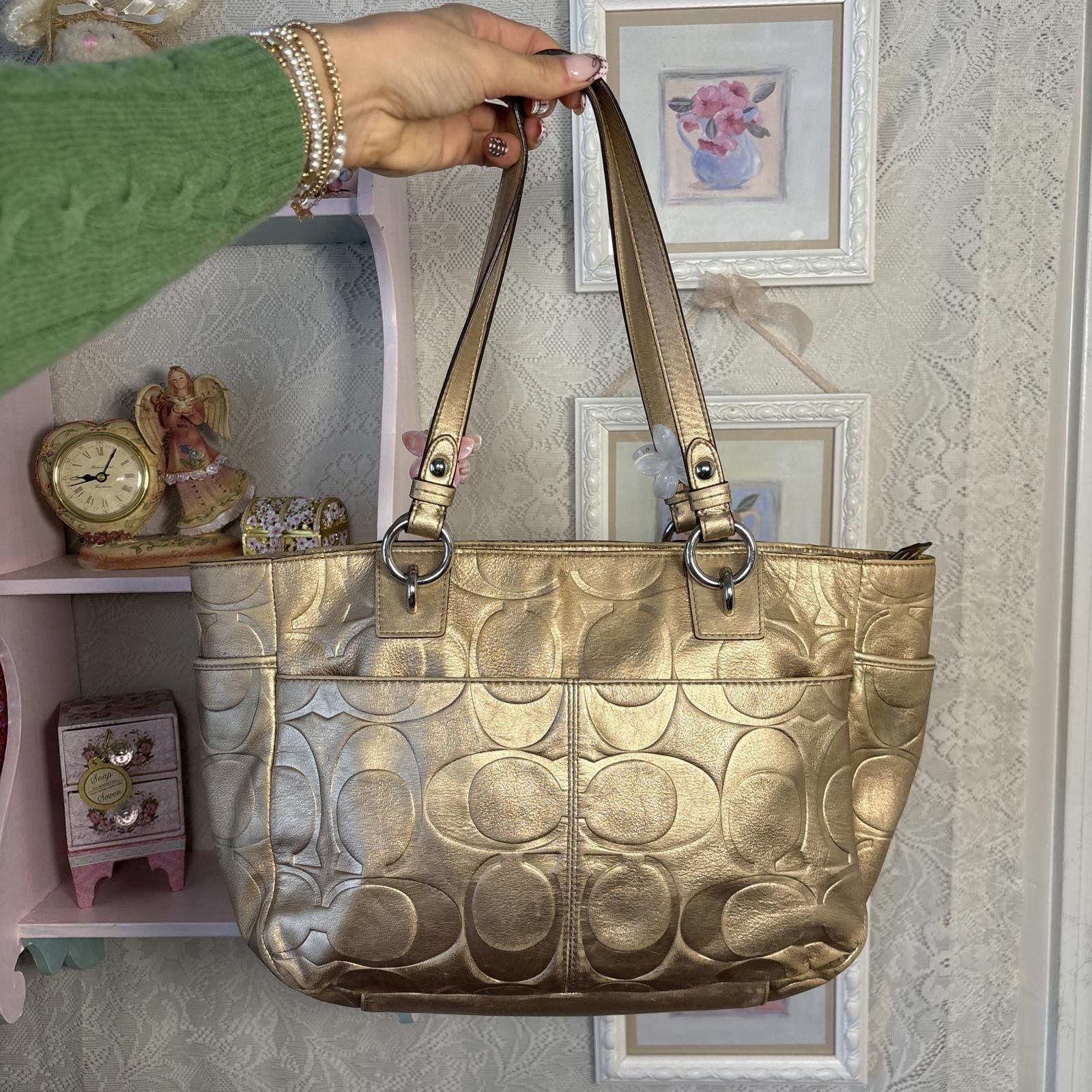 Coach vintage coach gold monogram tote purse Size ONE SIZE - 2 Thumbnail