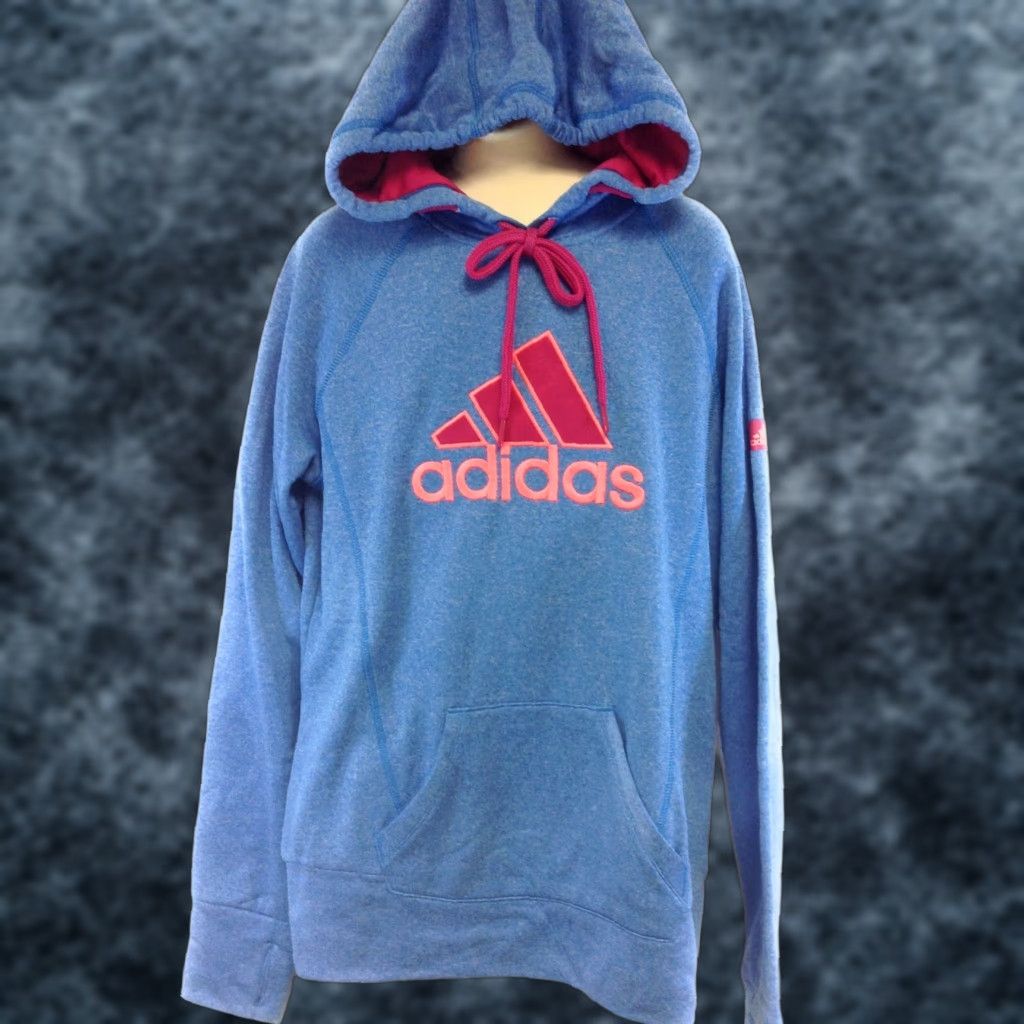 Adidas Womens Adidas Ultimate Graphic Pullover Hoodie G74898 Blue Pink Sweatshirt Hoodie S Small Blue Adidas Women's Sweatshirt Size S / US 4 / IT 40 - 1 Thumbnail