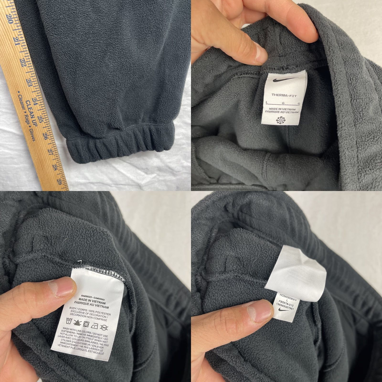 Nike Nike Sweatpants Womens Large Black Therma FIT FB5578-010 Loose Fit Fleece Pants Size 36" / US 14 / IT 50 - 8 Thumbnail