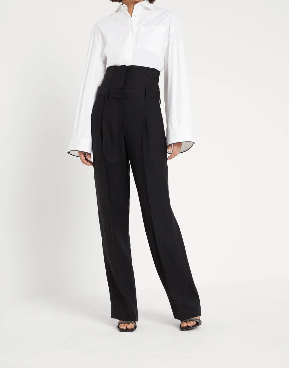 Brunello Cucinelli o1la1rc1a0425 Pants in Black Size 26" / US 2 / IT 38 - 1 Thumbnail