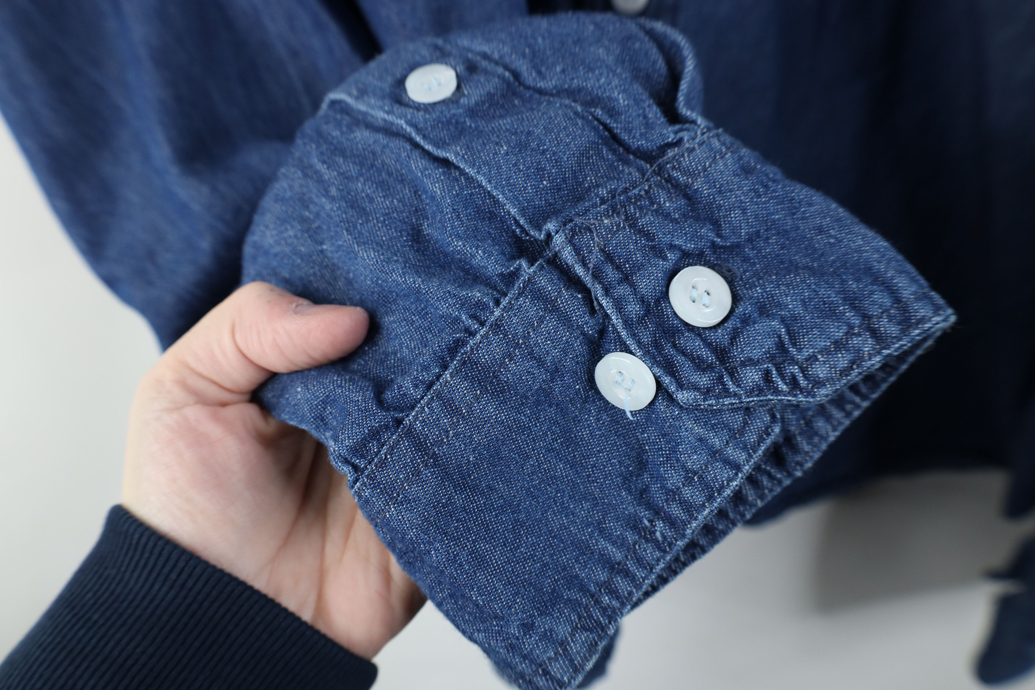Vintage Vintage 90s Streetwear Denim Jean Button Down Shirt Blue Size US XL / EU 56 / 4 - 8 Thumbnail
