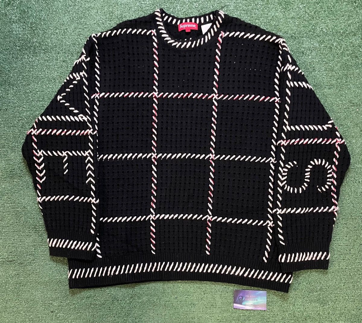 Supreme Supreme quilt stitch black sweater | Grailed