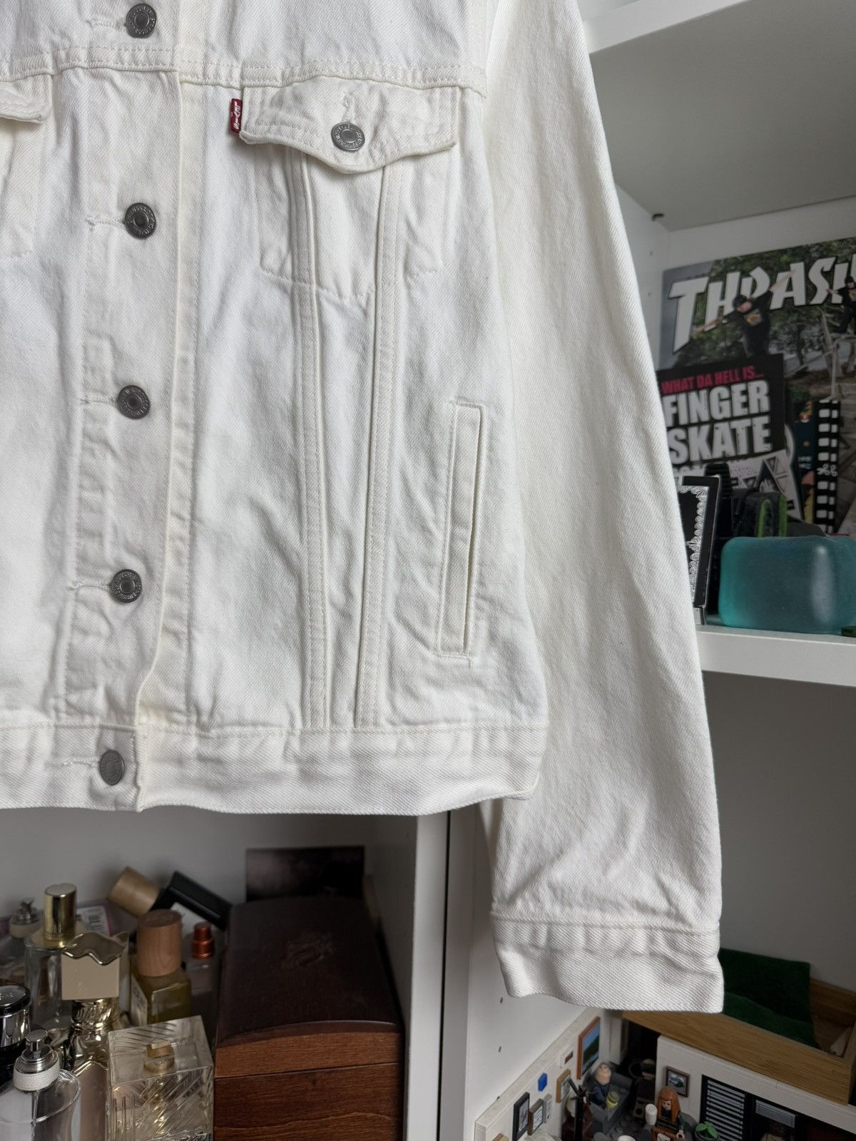 Levi's × Levi's Vintage Clothing Levi’s premium white boxy cropped denim jacket M jeans retro Size M / US 6-8 / IT 42-44 - 5 Thumbnail
