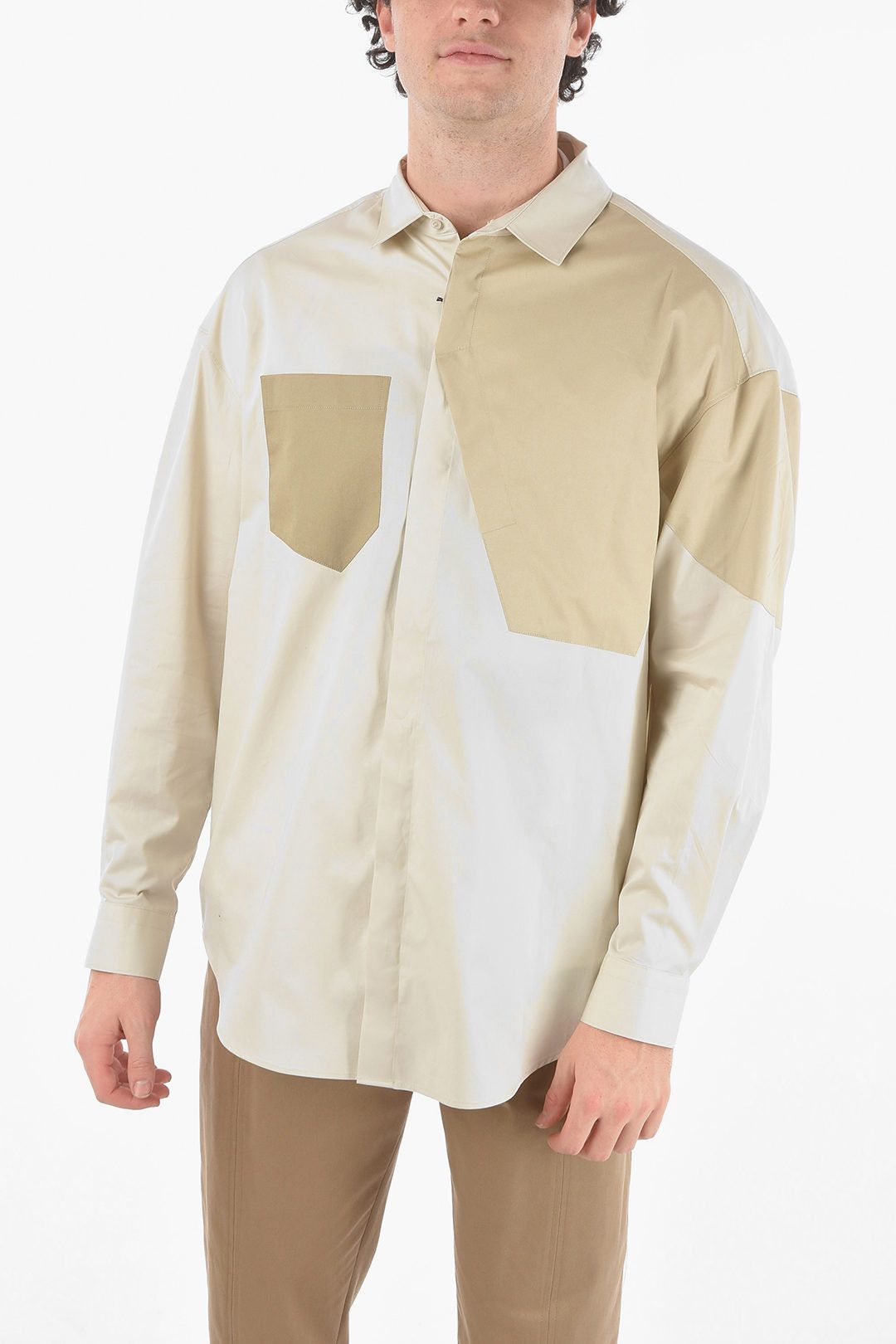 image of Neil Barrett Og1Mm1223 Shirt In Beige, Men's (Size 2XL)