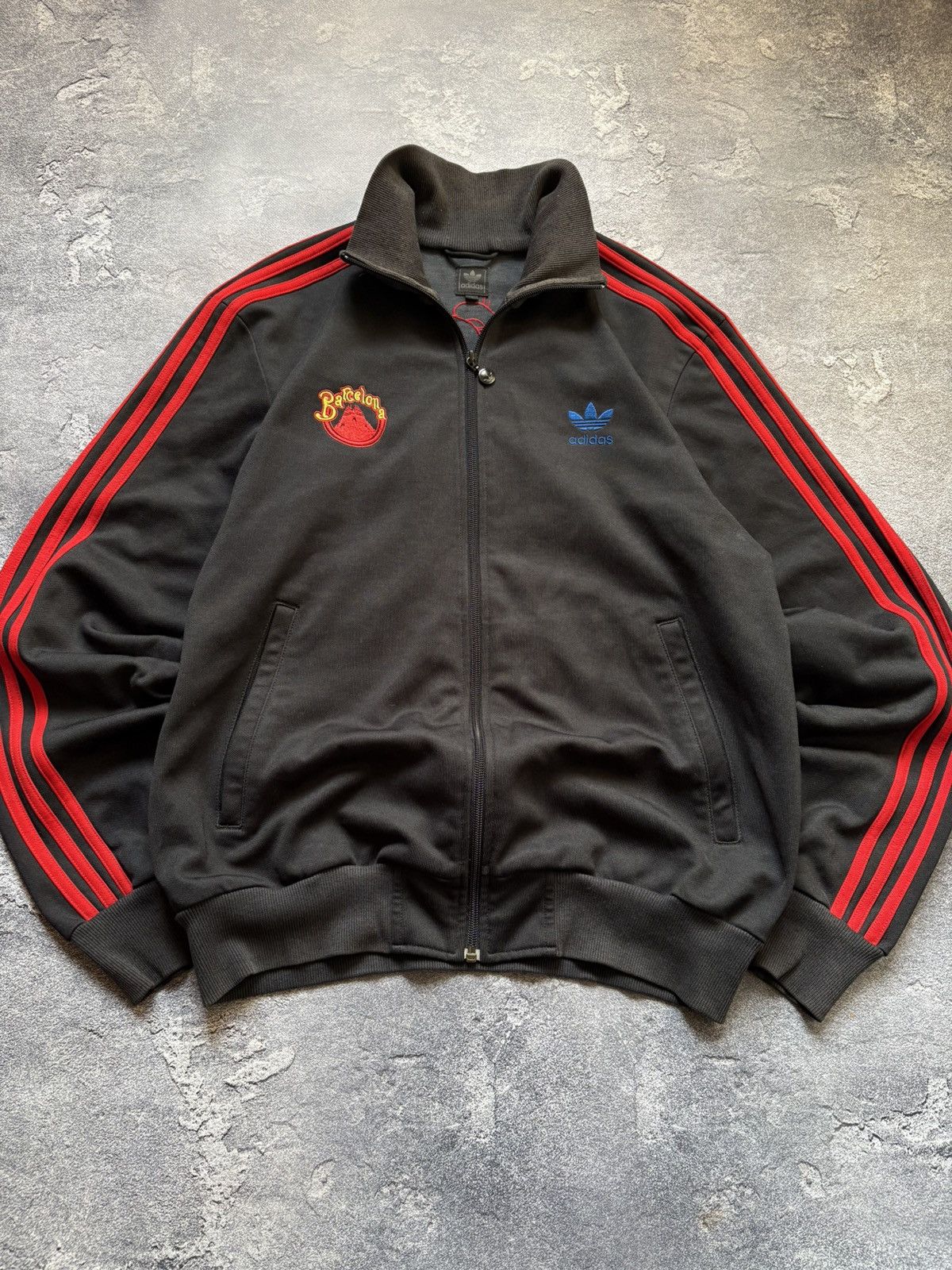Adidas Vintage 00s Adidas OG Barcelona City Y2K Retro Track Jacket Size US L / EU 52-54 / 3 - 3 Thumbnail