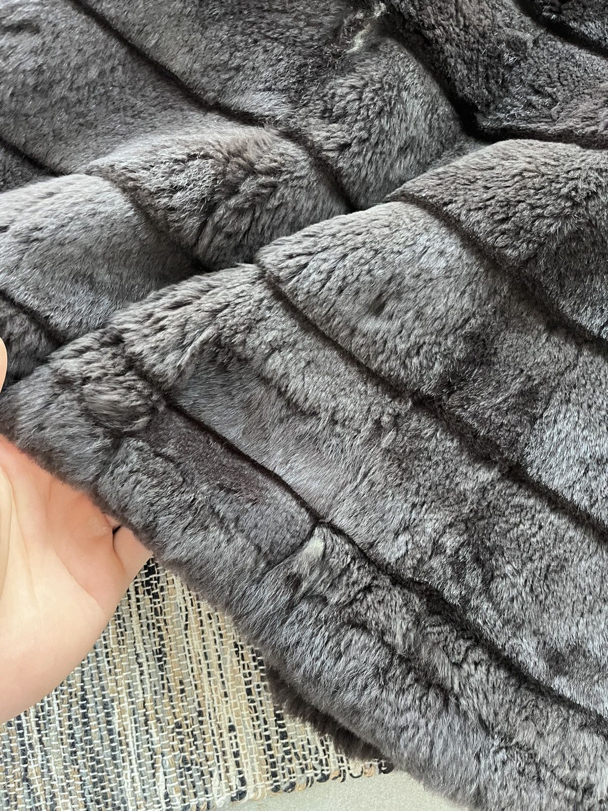 Japanese Brand Vintage Lynx Fur Coat Avantgarde Y2K Dark Grey Green Tint Size M / US 6-8 / IT 42-44 - 18 Thumbnail