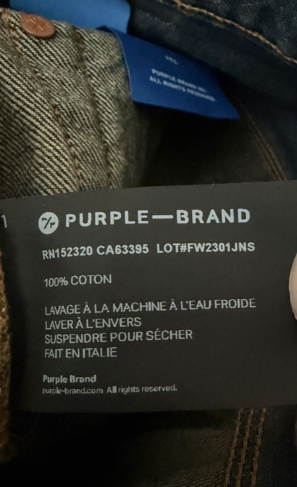 Purple Brand Purple Brand Jeans Mens Wide Leg Jeans Italy P018 Size 32/32 Size US 29 - 11 Thumbnail