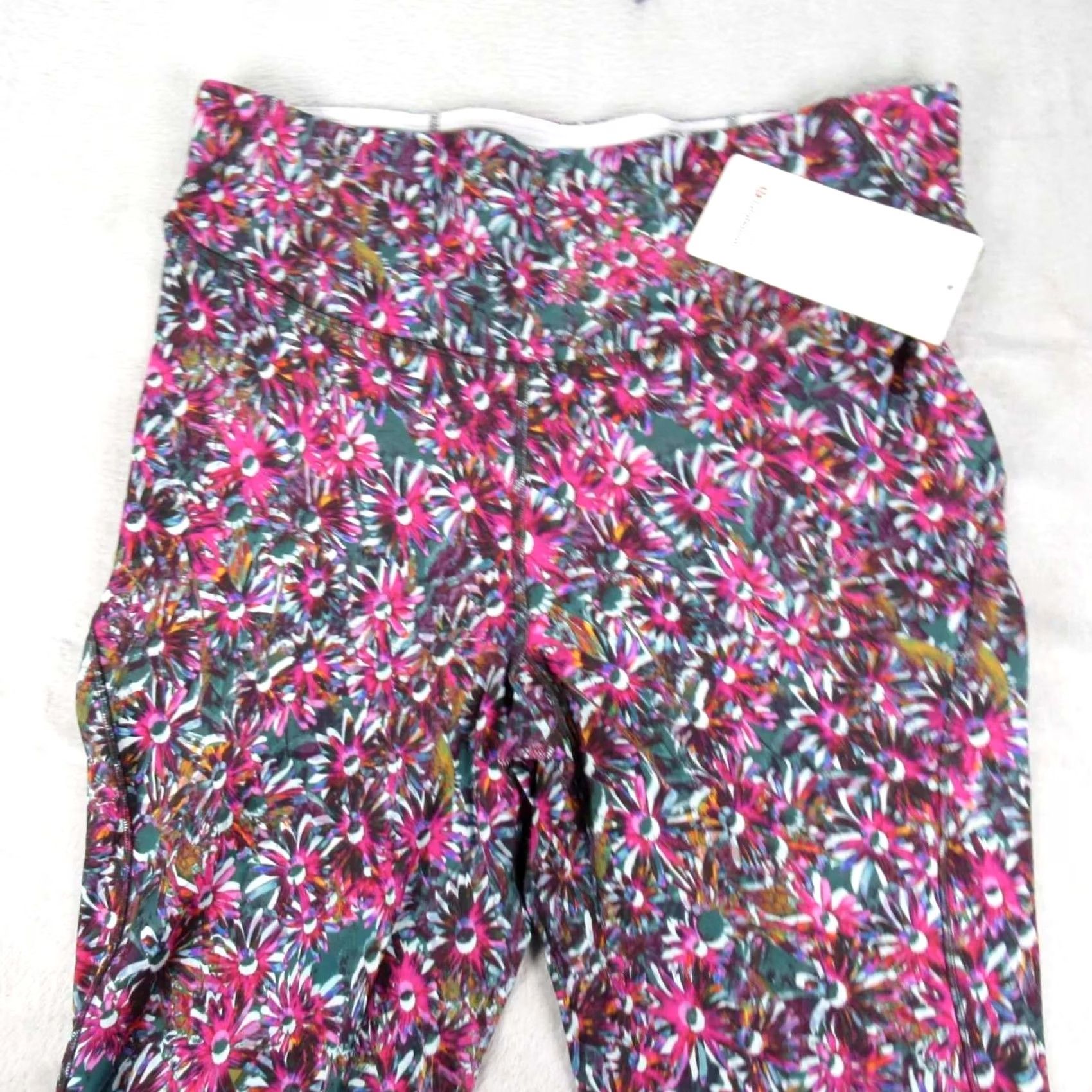 Lululemon Lululemon Base Pace HR Tight Leggings Women 14W Ankle Floral Fleece 28in Inseam Multicolor Running Gym Training Activewear Womens Size 36" / US 14 / IT 50 - 3 Thumbnail