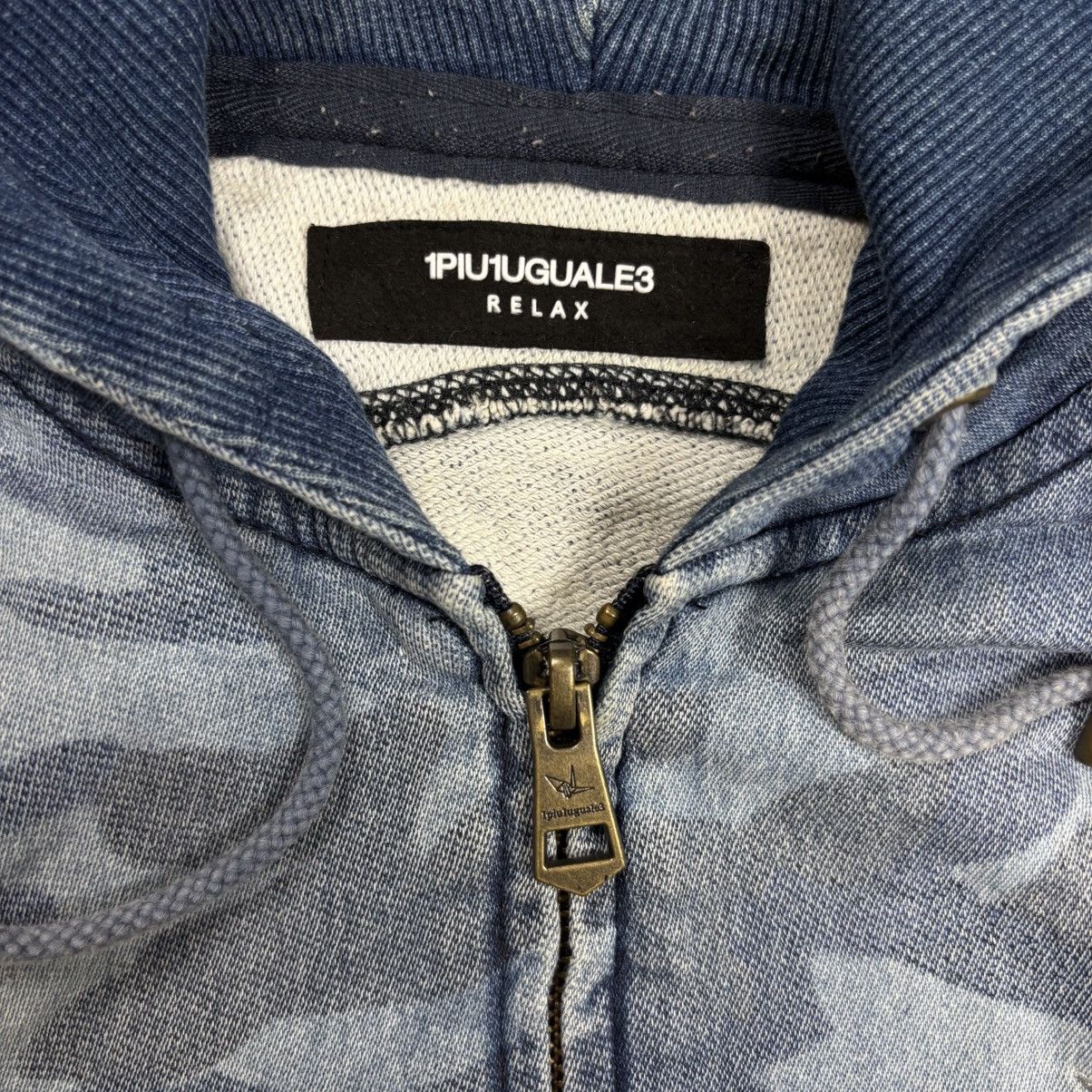 Hysteric Glamour 2000s 1PIU1GUALE3 - Washed Blue Camo Zip Hoodie Size US M / EU 48-50 / 2 - 9 Thumbnail