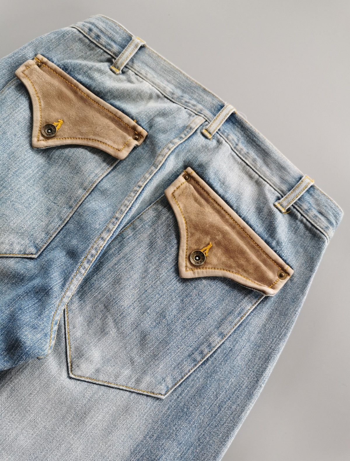 Japanese Brand Bootcut Sheepskin Leather Power To The People Jeans Size US 31 - 9 Thumbnail