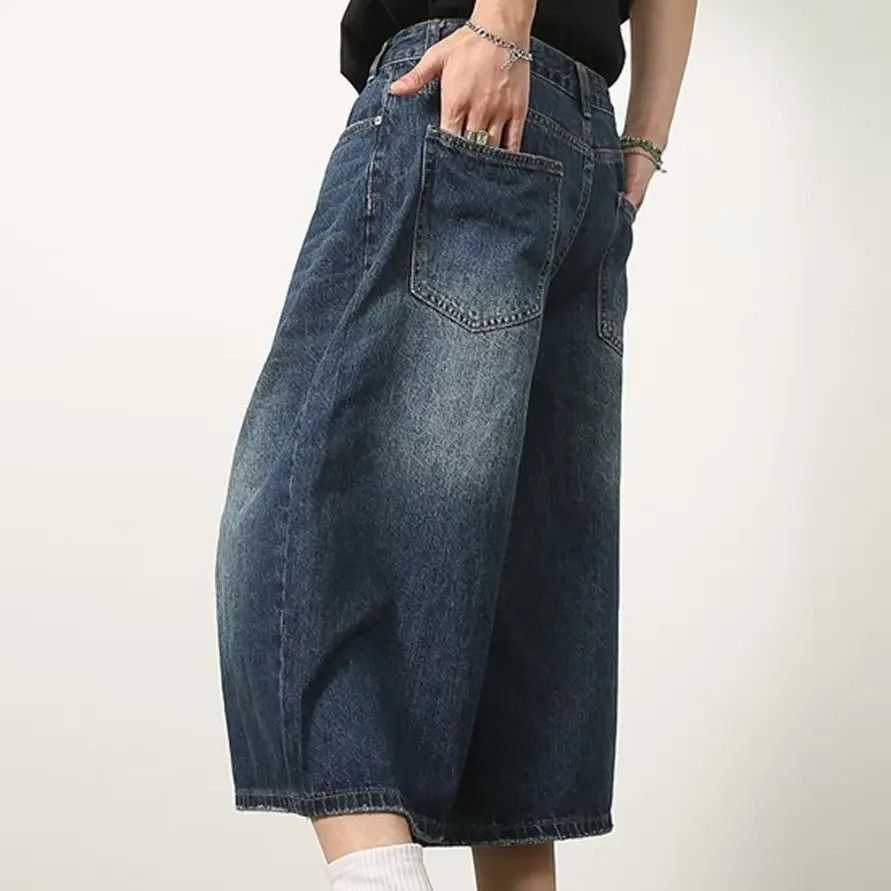 Japanese Brand × Jean Retro loose cat whisker denim shorts Size US 32 / EU 48 - 6 Thumbnail