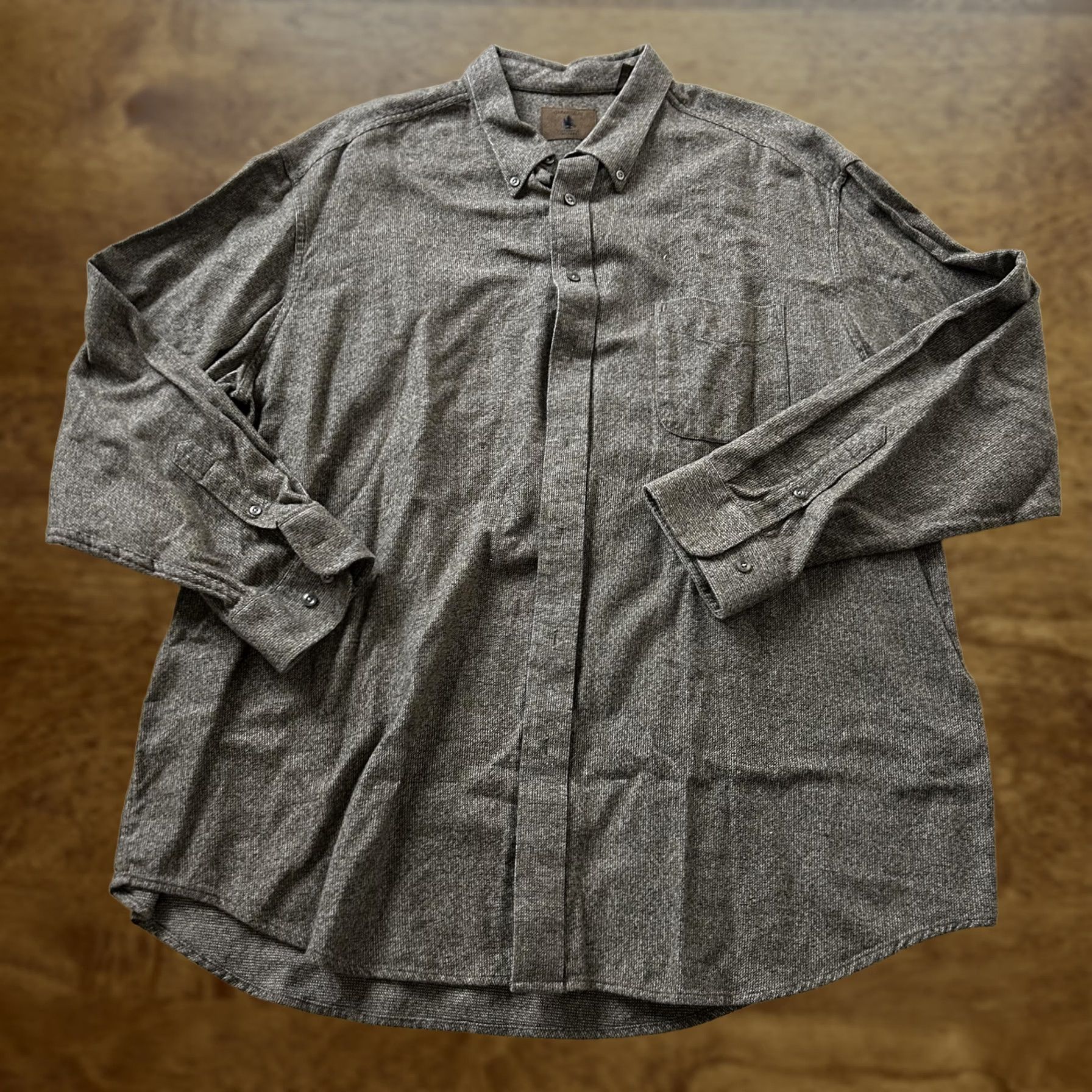 Vintage St. John's Bay Shirt Mens 2XLT Brown Tweed Long Sleeve Button Up Casual Workwear Size US XXL / EU 58 / 5 - 1 Thumbnail