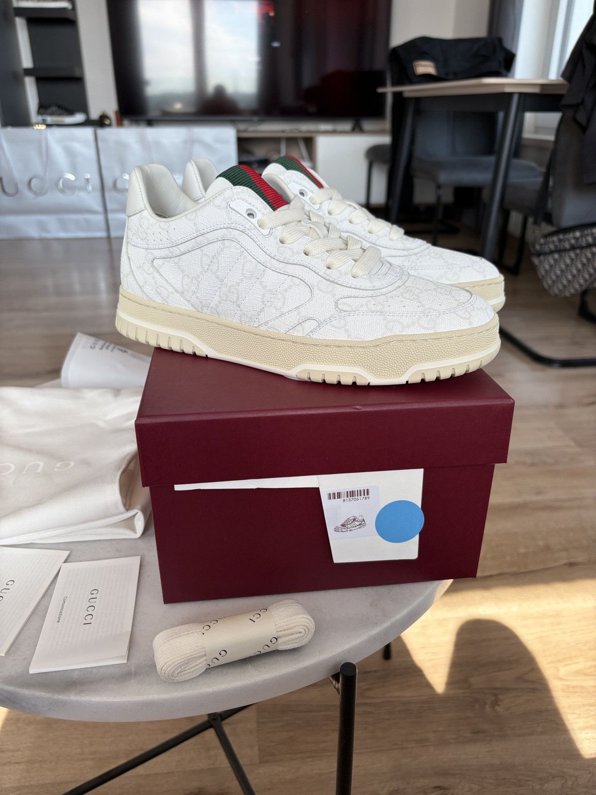 Gucci Gucci Re-Web GG canvas white Size US 7 / IT 37 - 2 Thumbnail