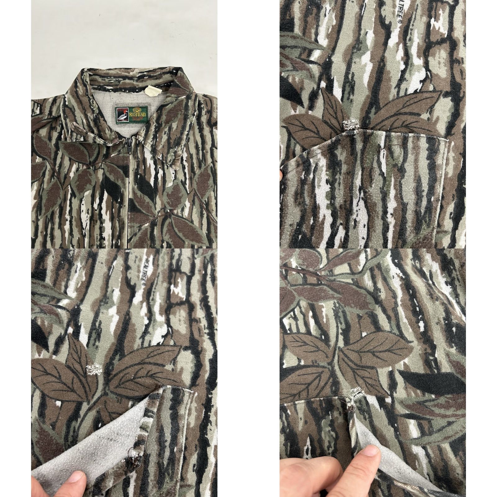 Realtree VINTAGE Realtree Camo Jacket Mens XL 90s Hunting Outdoor Red Head USA Treebark Zip Cotton Size US XL / EU 56 / 4 - 8 Thumbnail