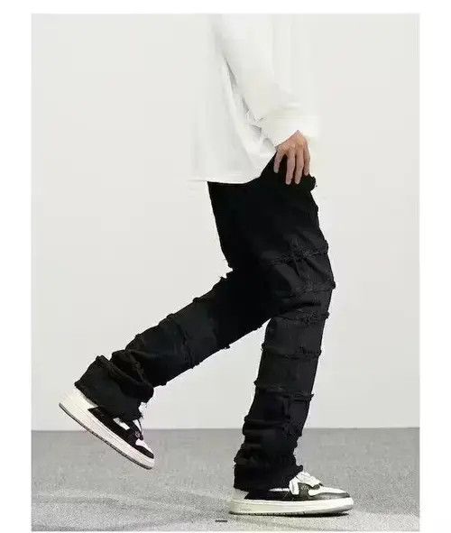 Japanese Brand Opium Black Stack Denim Jeans Size US 28 / EU 44 - 4 Thumbnail