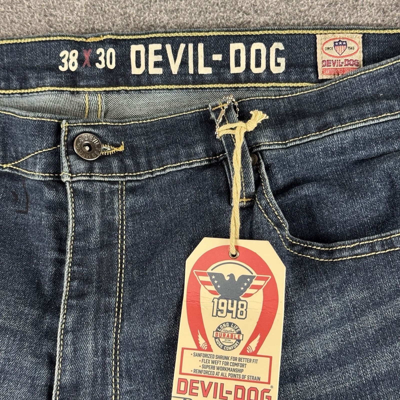 Other Devil Dog Jeans Men's Sz 38x30 Blue Dark Wash Denim Slim WES Size US 38 / EU 54 - 4 Thumbnail