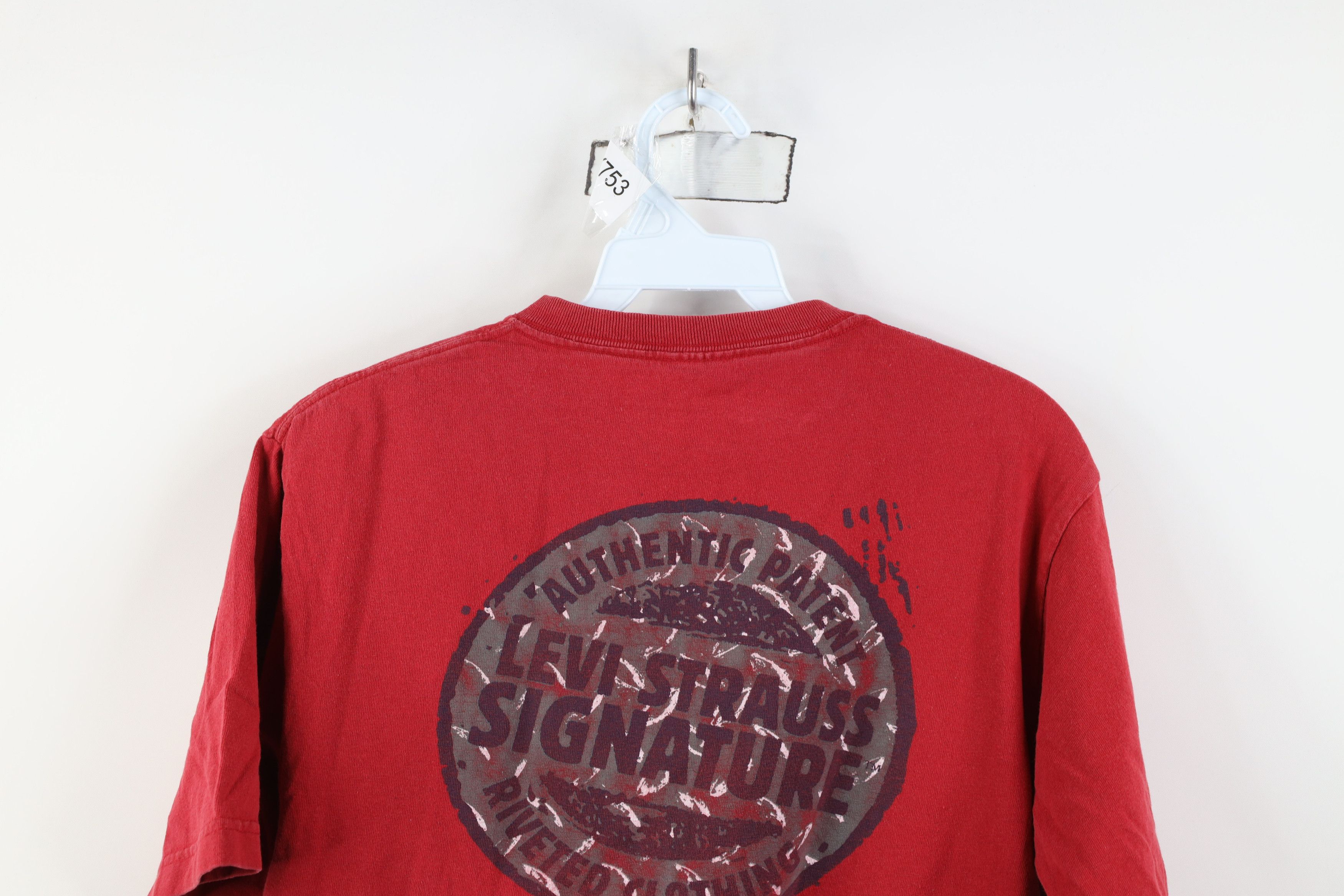 Levi's Vintage 90s Y2K Levis Spell Out Short Sleeve T-Shirt Red Size US M / EU 48-50 / 2 - 14 Thumbnail