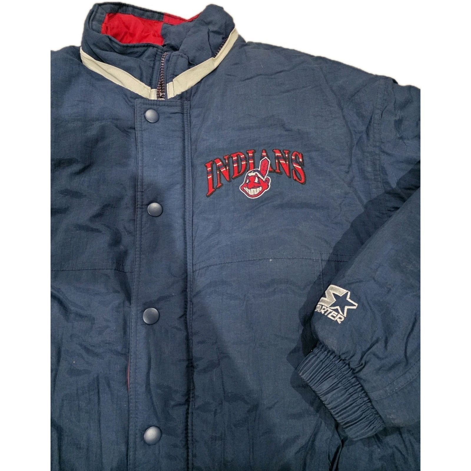 Starter Vintage Starter Cleveland Indians Starter Coat M Blue Size US M / EU 48-50 / 2 - 3 Thumbnail