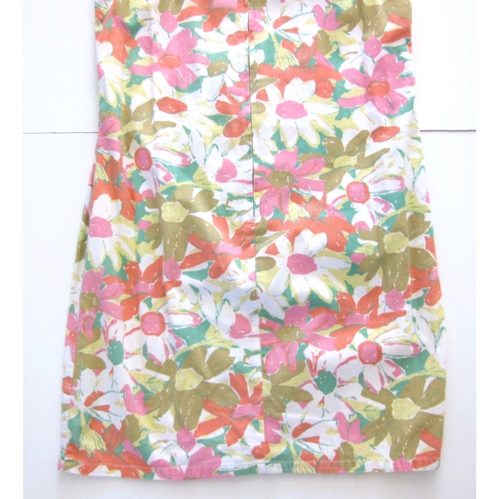 Pinko VINTAGE A.M.I. 100% Cotton Yellow Green Pink Floral Sleeveless Sheath Tank Dress M Dress Size M / US 6-8 / IT 42-44 - 6 Thumbnail