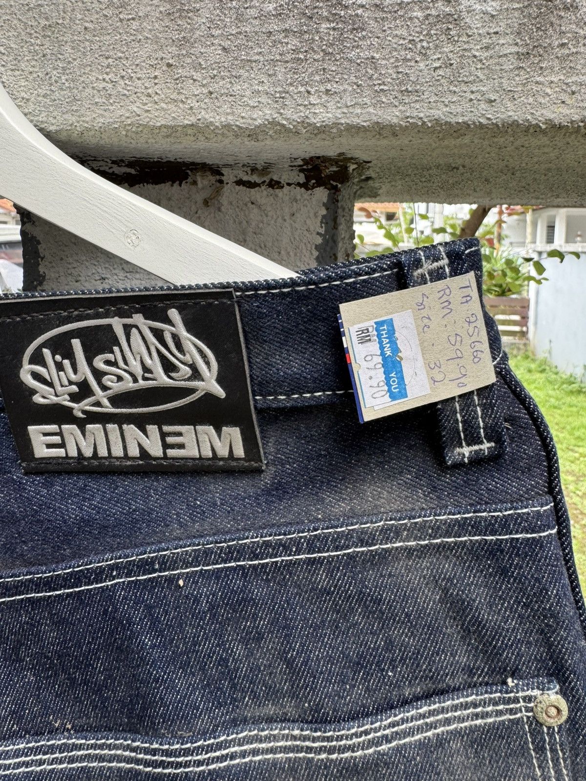 Eminem × Rap Tees VERY RARE🔥Vintage 90s EMINEM HIPHOP BAGGY FLARE Jean BOSS02 Size US 32 / EU 48 - 10 Thumbnail