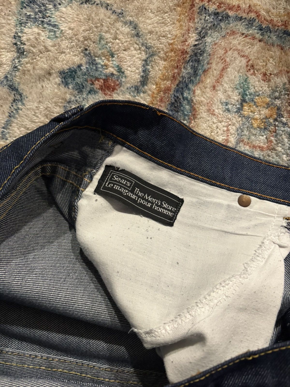 Vintage Vintage 80s Sears Darkwash Faux Denim Jeans Size 35 Size US 35 - 3 Thumbnail