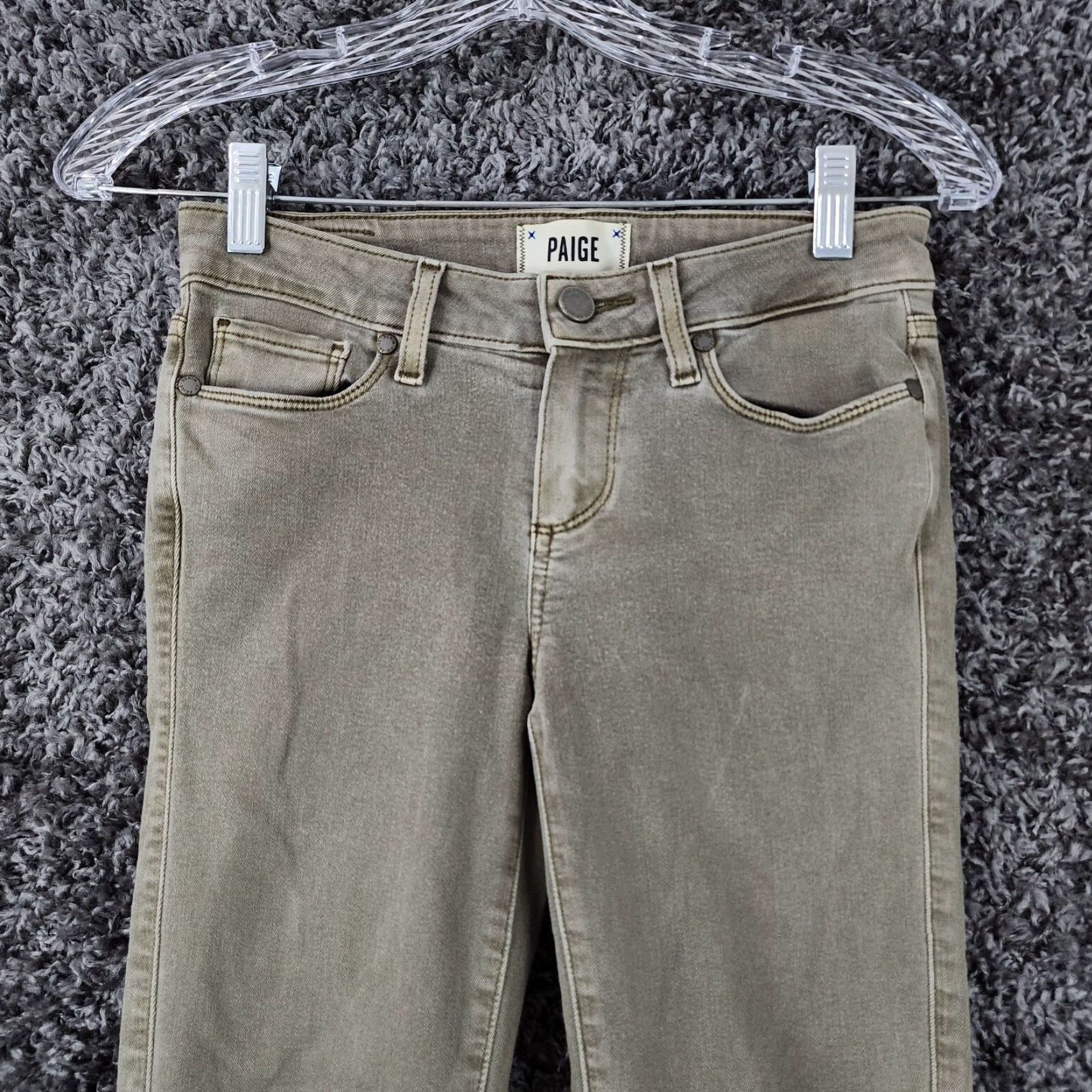 Paige PAIGE Verdugo Womens Jeans Ankle Stretch Green Size 25 Adult Women 25x27 Tapered/Ankle PVG 2020s Size 42" / US 20 - 2 Thumbnail