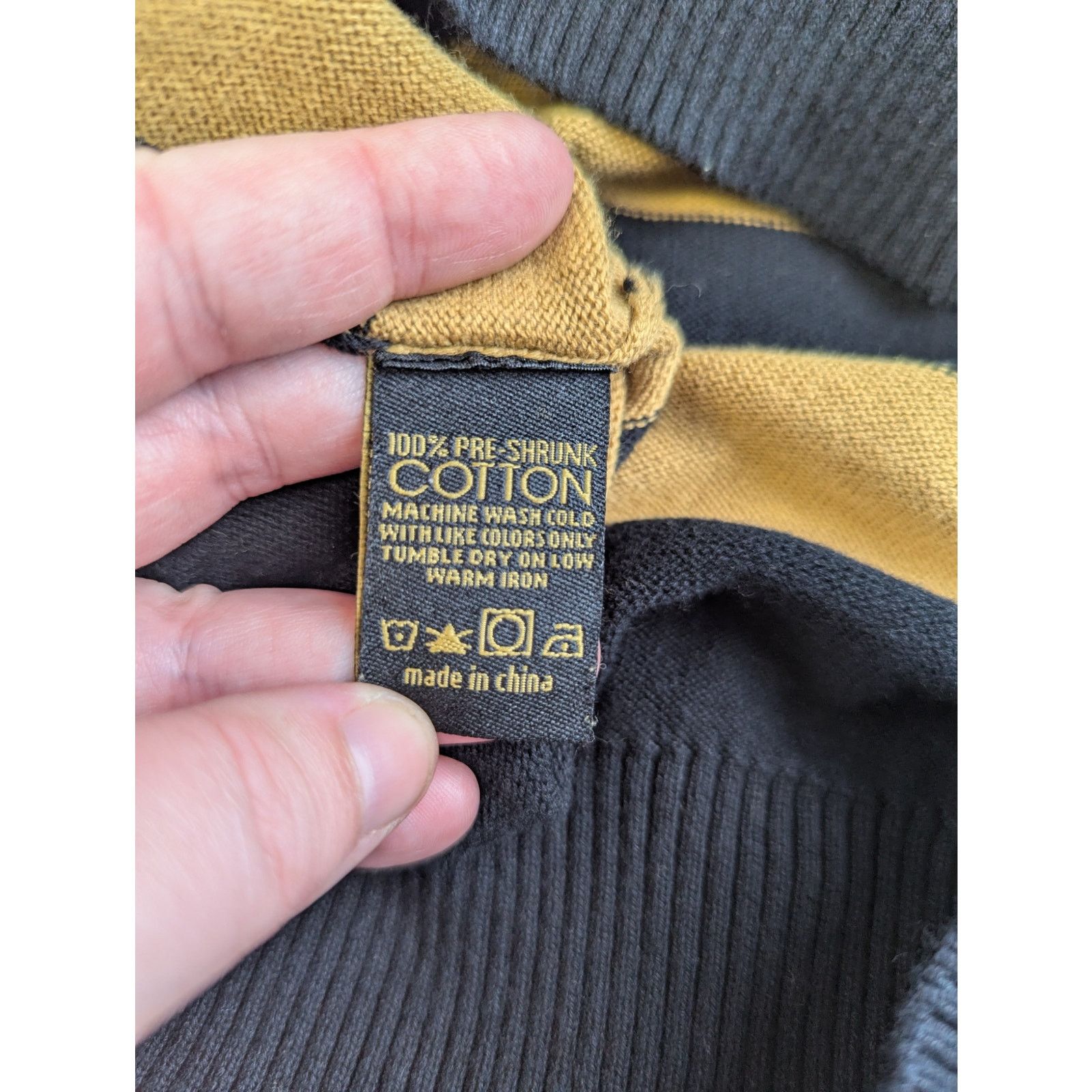 Other Animal Striped Pullover Sweater Mens Medium Black Gold Rugby Size US M / EU 48-50 / 2 - 6 Thumbnail