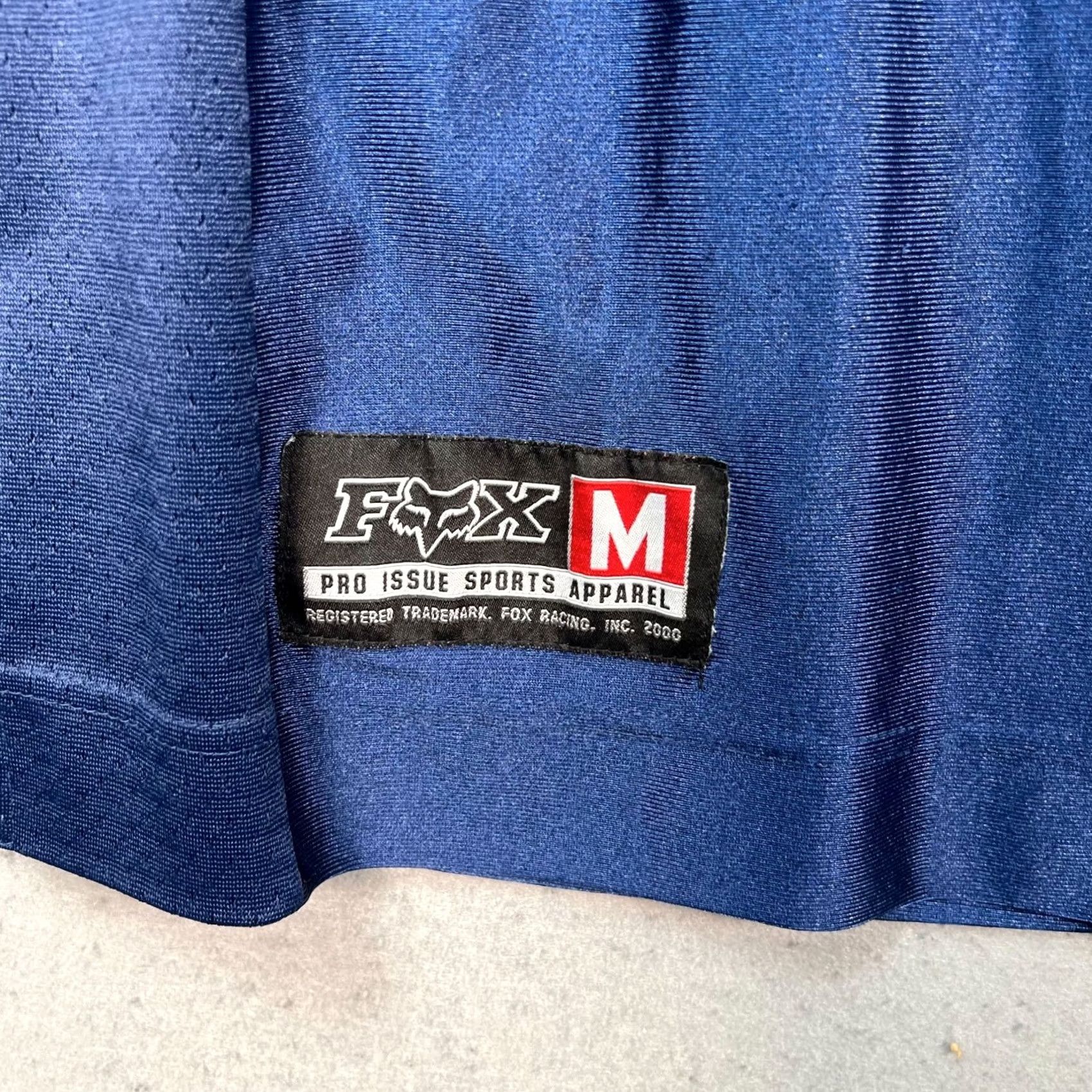 Vintage VINTAGE Fox Racing Mens Medium Blue V-Neck Short Sleeve Jersey Shirt Size US M / EU 48-50 / 2 - 6 Thumbnail