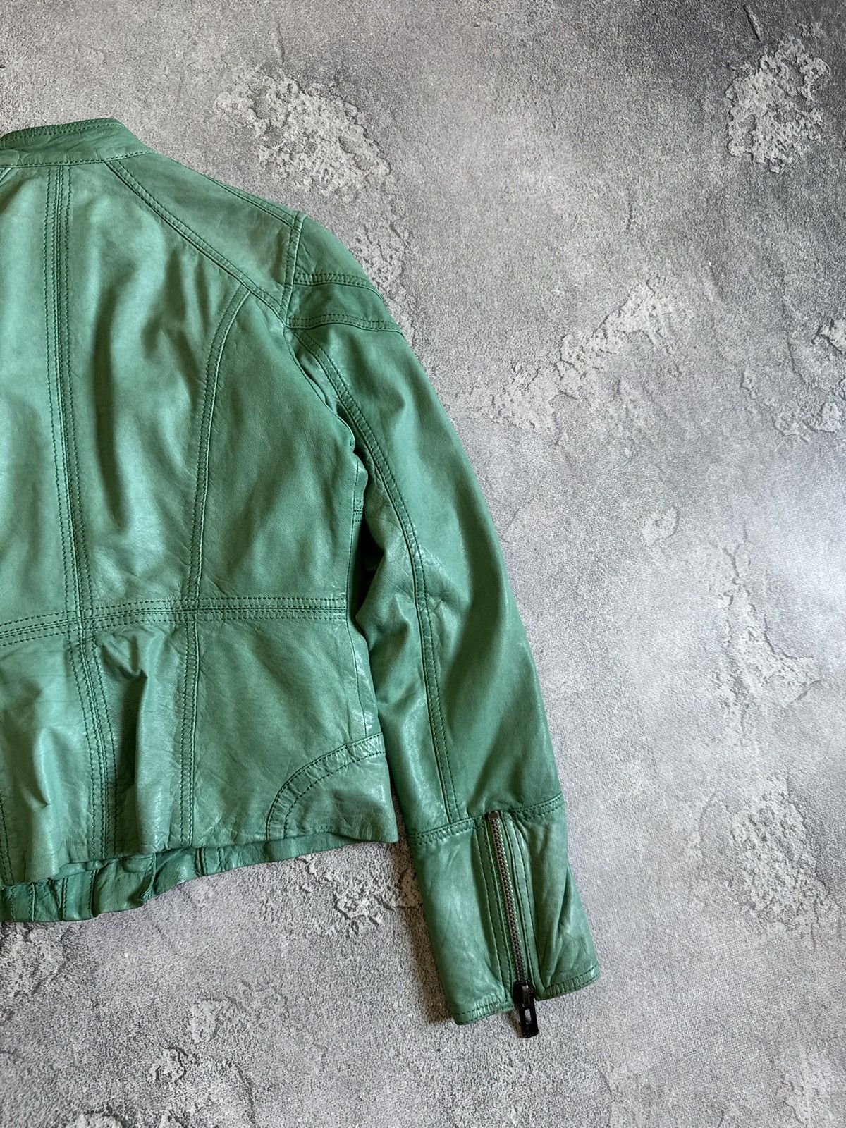 Leather 90s Retro S/size leather biker zip jacket Avantgarde Y2K Size S / US 4 / IT 40 - 15 Thumbnail