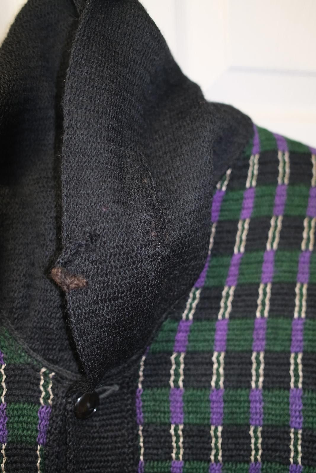 Other 90's Regent Knit Windowpane Plaid Cardigan Size M / US 6-8 / IT 42-44 - 5 Thumbnail