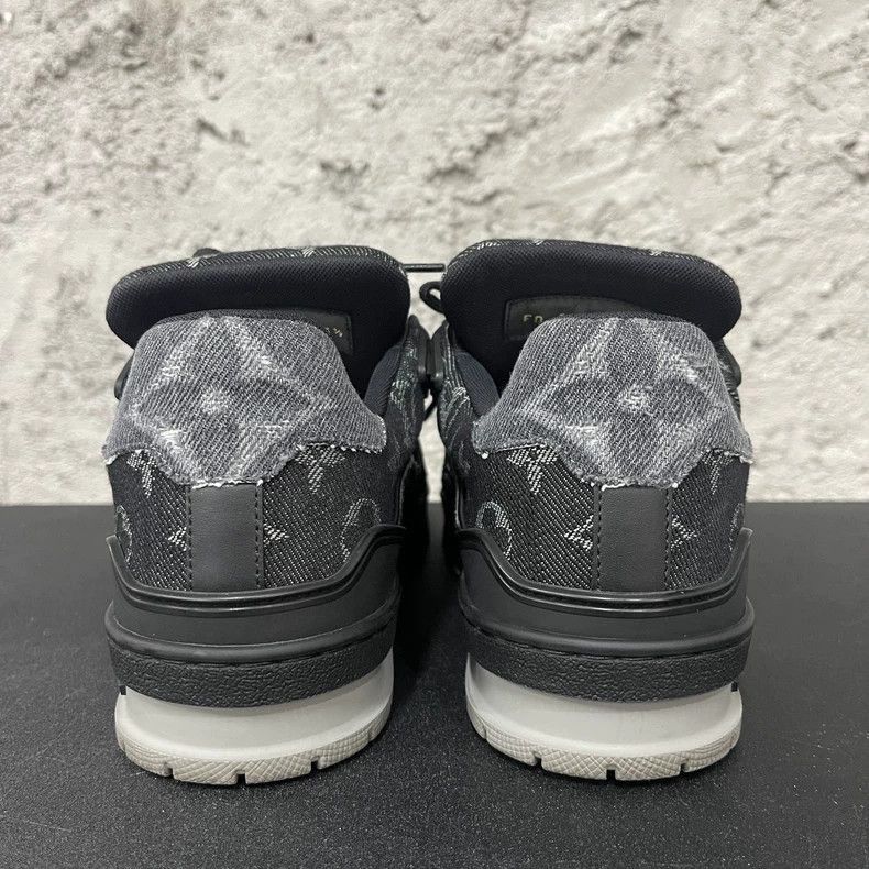 Louis Vuitton Louis Vuitton LV Trainer Black Denim Sneakers -2505 Size US 4 / IT 34 - 3 Thumbnail
