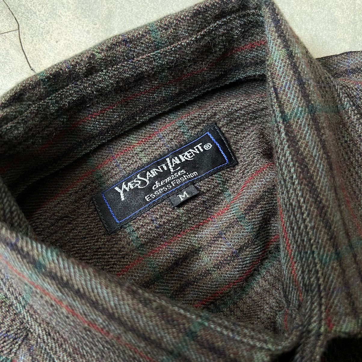 Yves Saint Laurent Vintage YSL Wool Flannel Button Up Shirt Size US M / EU 48-50 / 2 - 3 Thumbnail