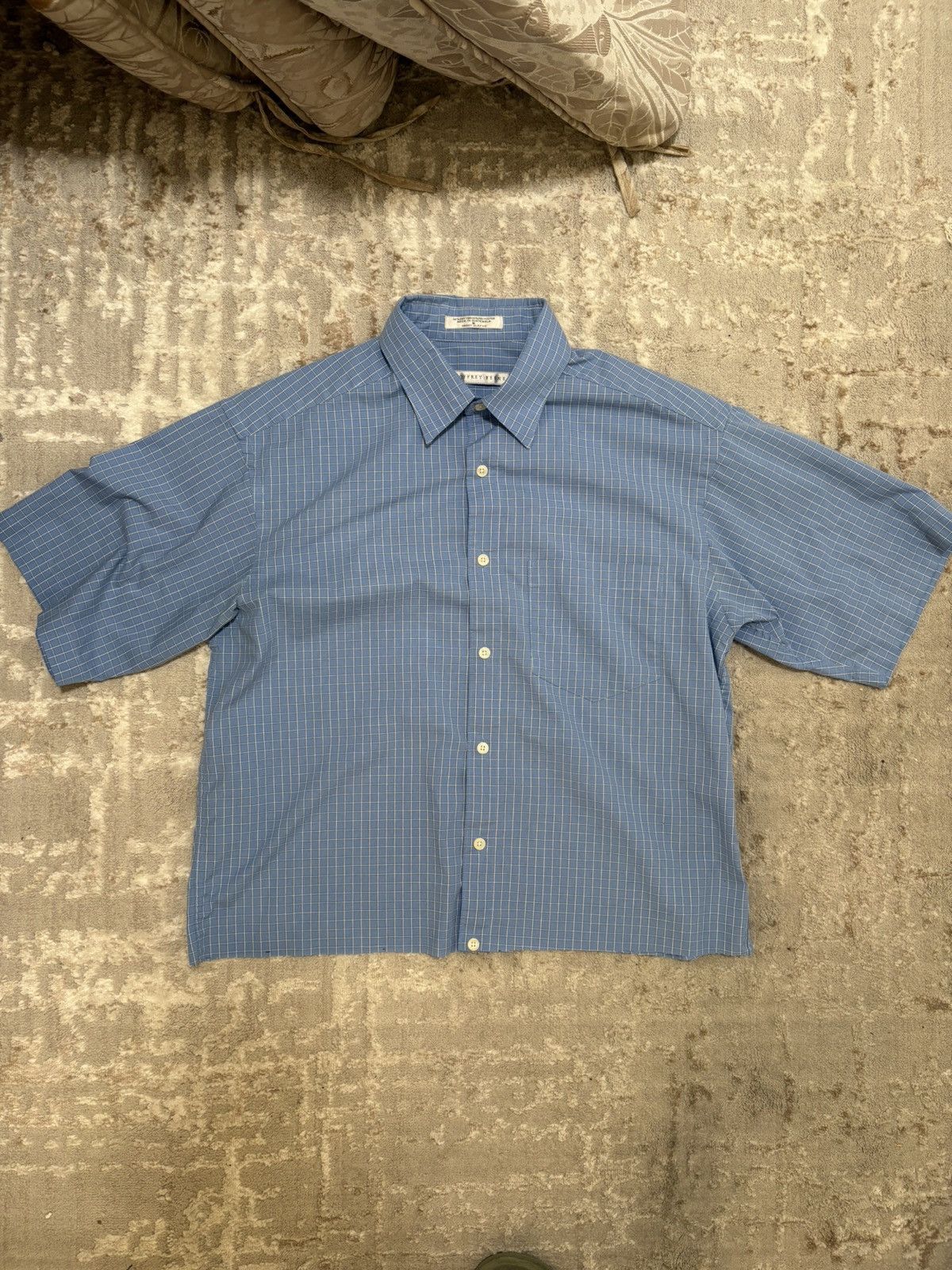 Vintage Geoffrey Beene blue cropped shirt Size US M / EU 48-50 / 2 - 1 Thumbnail