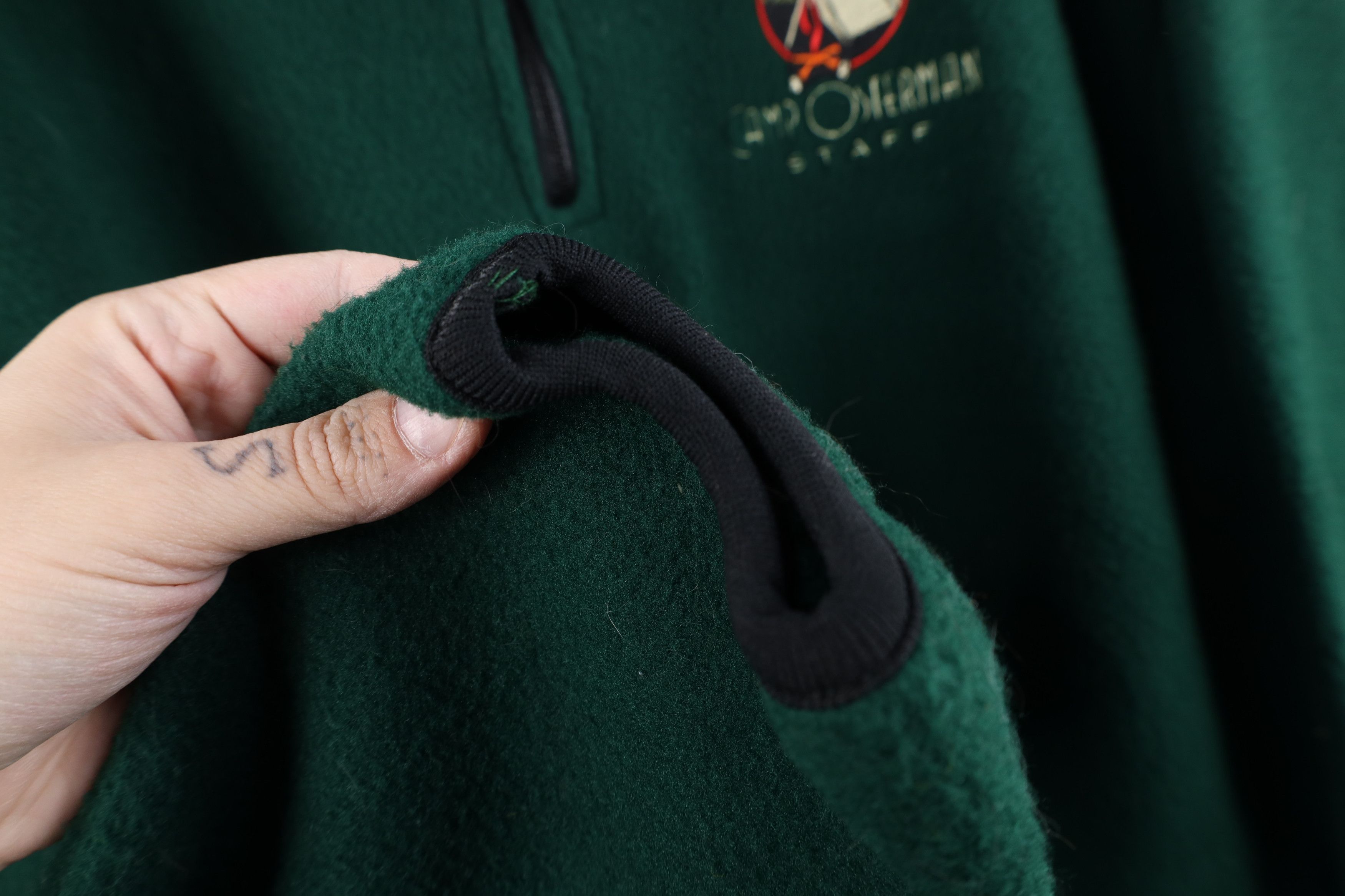 Vintage Vintage 90s Osterman Staff Half Zip Fleece Sweater Green USA Size US L / EU 52-54 / 3 - 9 Thumbnail