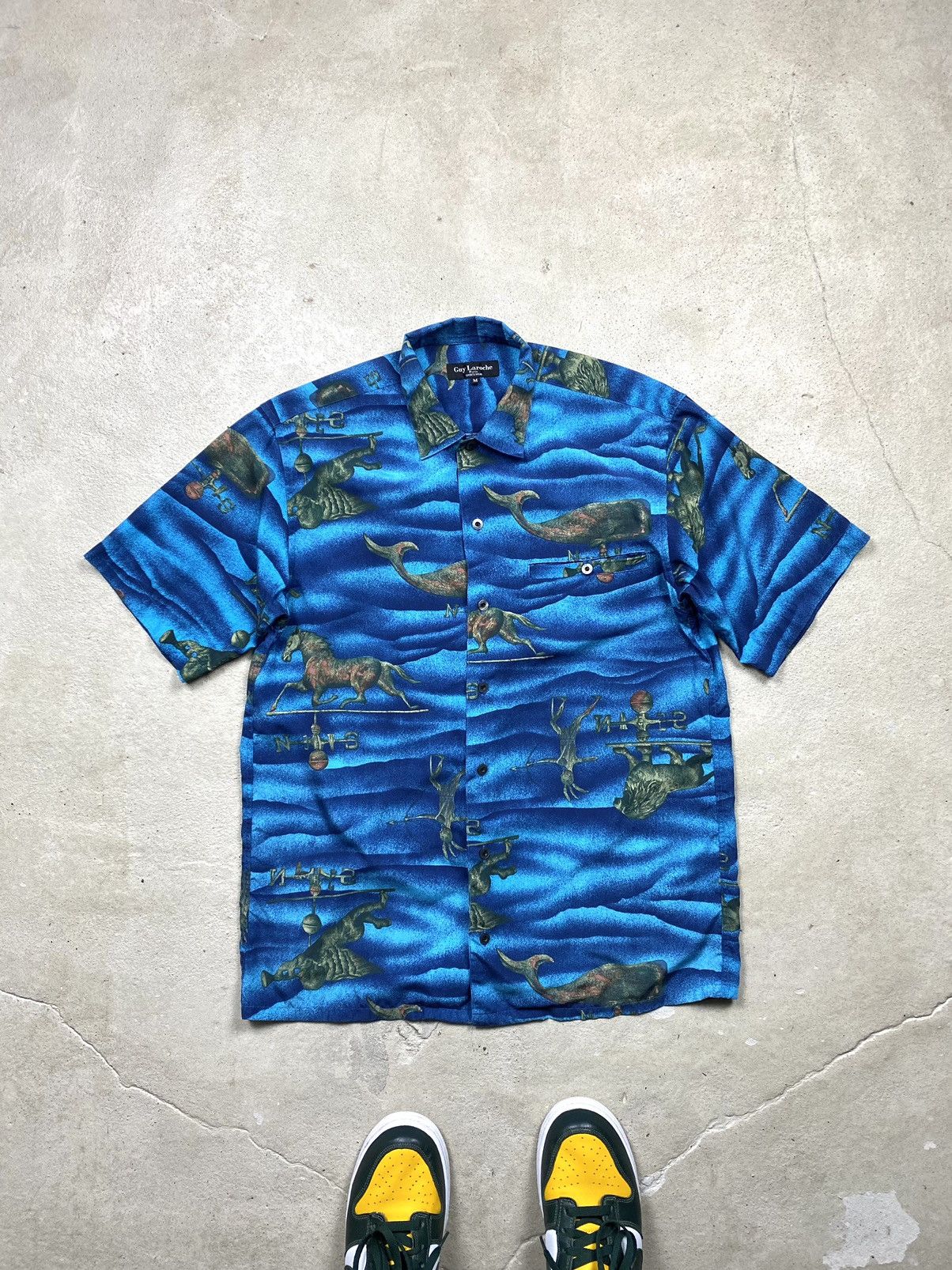 Vintage Rare! Vintage Guy Laroche Paris Hawaiian Shirt Y2K Size US M / EU 48-50 / 2 - 1 Thumbnail