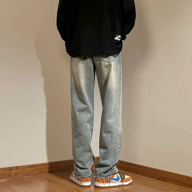 Japanese Brand Men's Retro Straight Leg Loose-fitting Splatter Paint Jeans Size US 32 / EU 48 - 3 Thumbnail