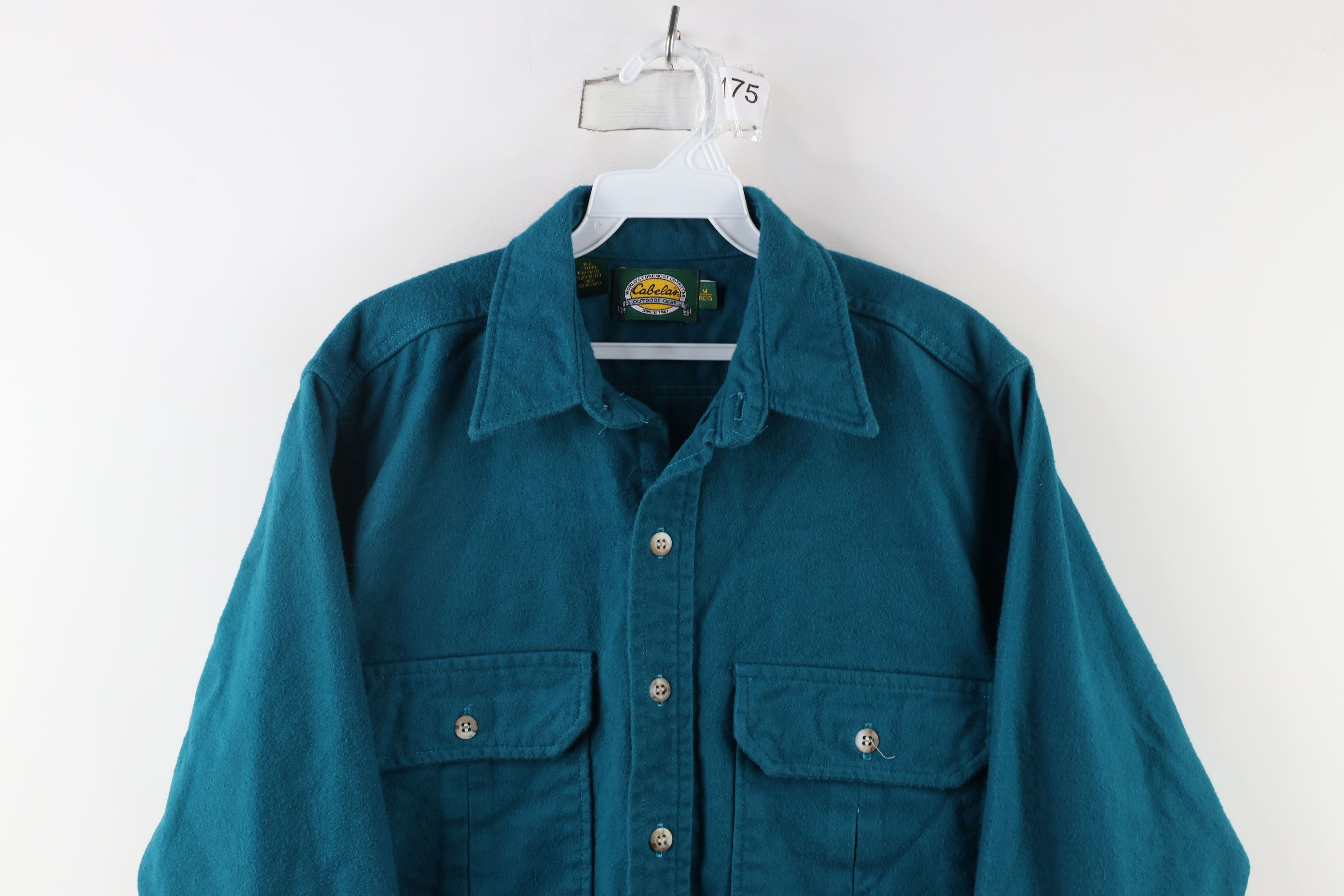 Cabelas × Vintage Vintage 90s Cabelas Cloth Button Shirt Blue Cotton USA Size US M / EU 48-50 / 2 - 2 Thumbnail