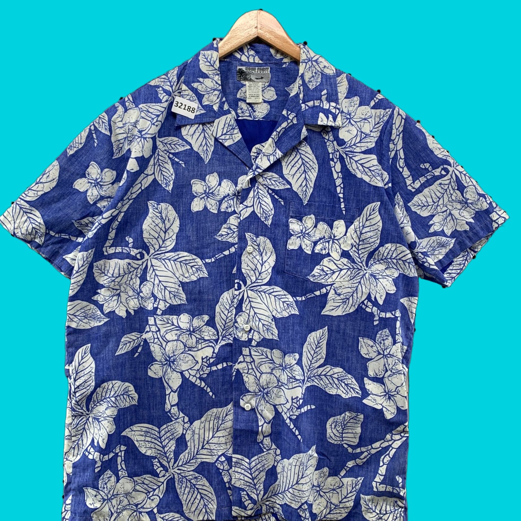 Vintage VINTAGE Kona Coast Hawaii Button-Up Shirt Mens Large Blue Floral Made USA 24x30.5 Size US L / EU 52-54 / 3 - 1 Thumbnail