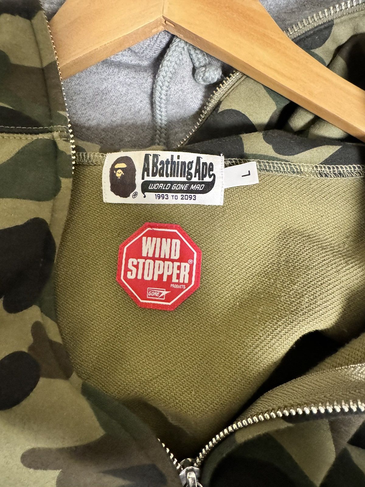 Bape 1st Camo Windstopper Full Zip Hoodie Size US L / EU 52-54 / 3 - 8 Thumbnail