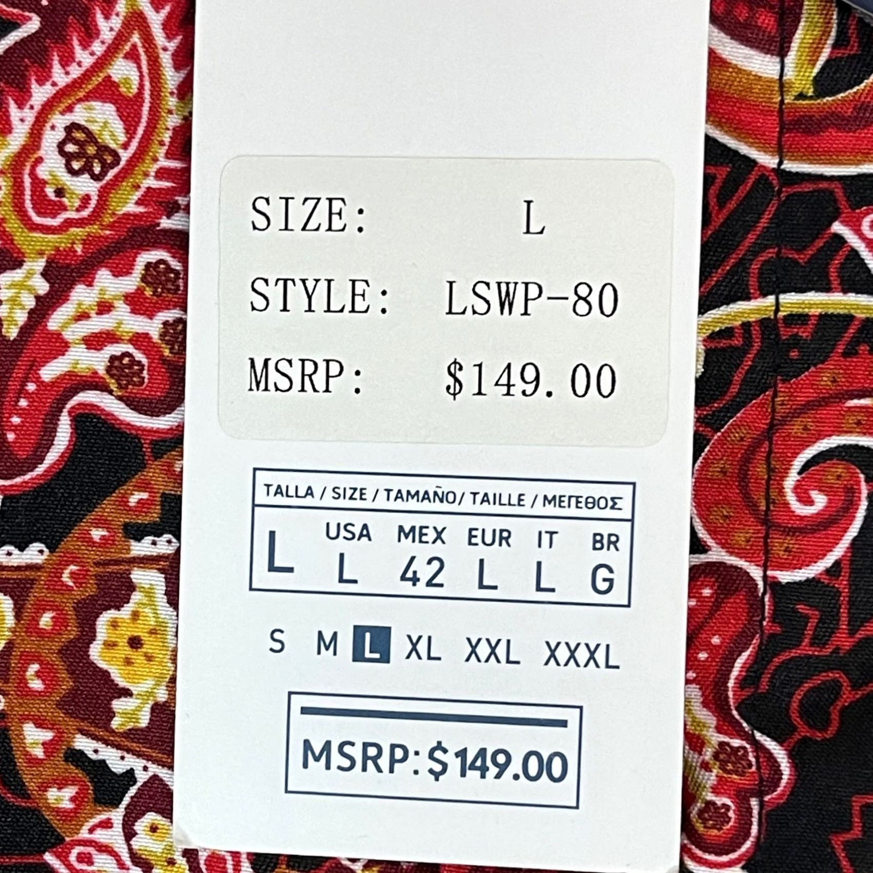 Vintage SILVER STONE Shirt Men L Paisley Button-Down Long Sleeve Modern Fit Button-Up Red Size US L / EU 52-54 / 3 - 6 Thumbnail