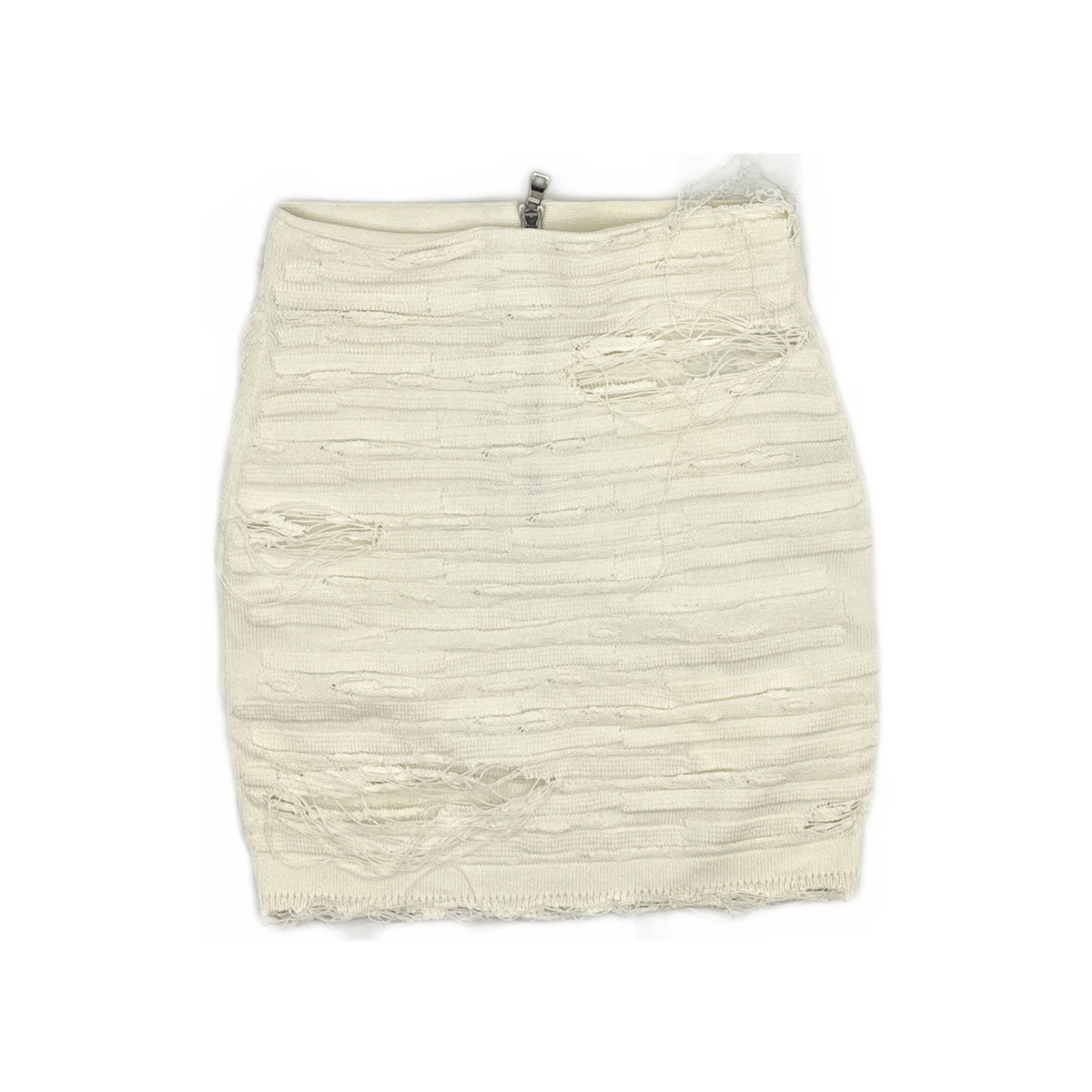 Balmain Balmain Distressed Knit Mini Skirt Size 40 Size 27" / US 4 / IT 40 - 1 Thumbnail