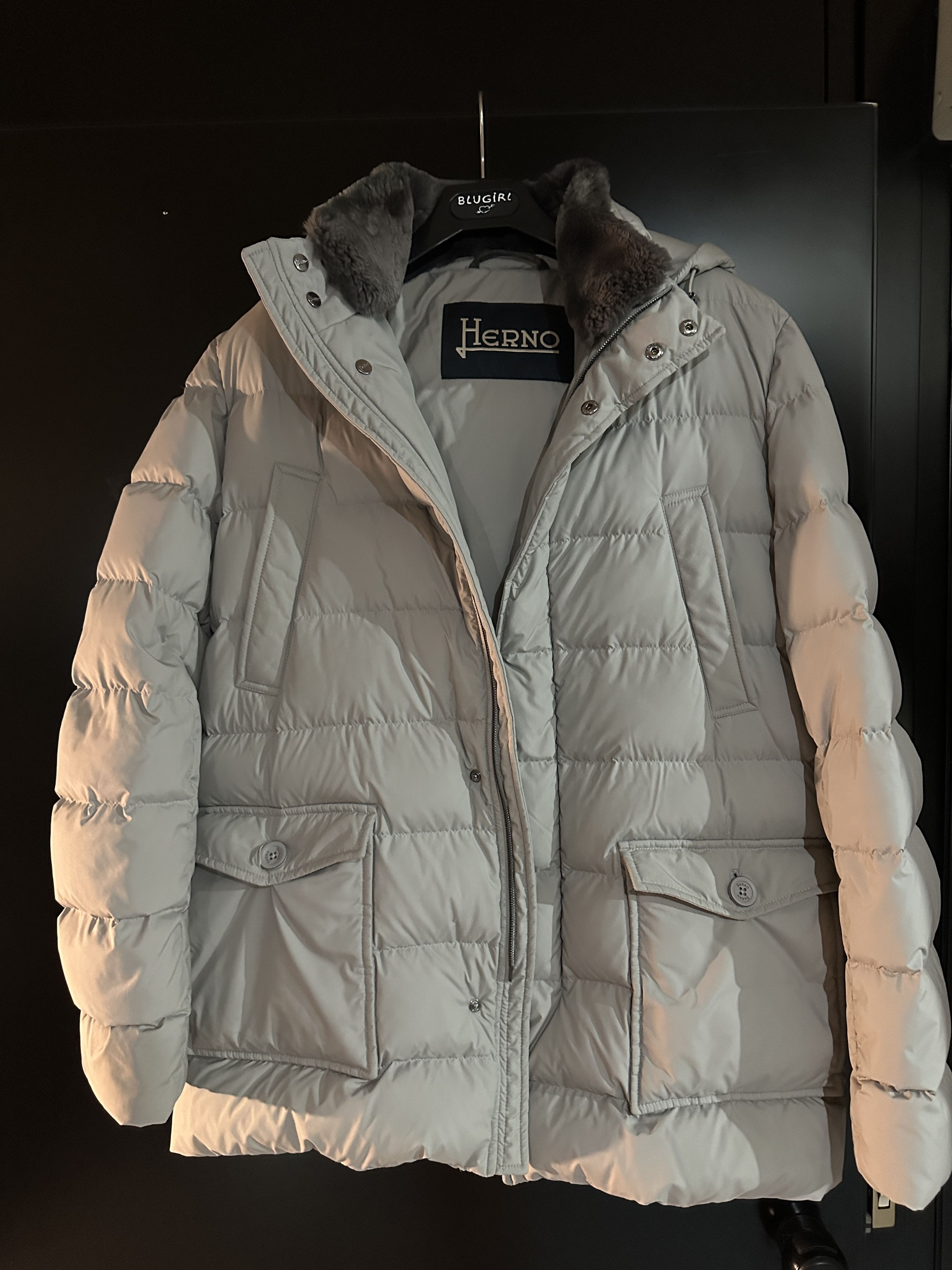 Herno PI0589U Down Coat with Real Beaver Fur