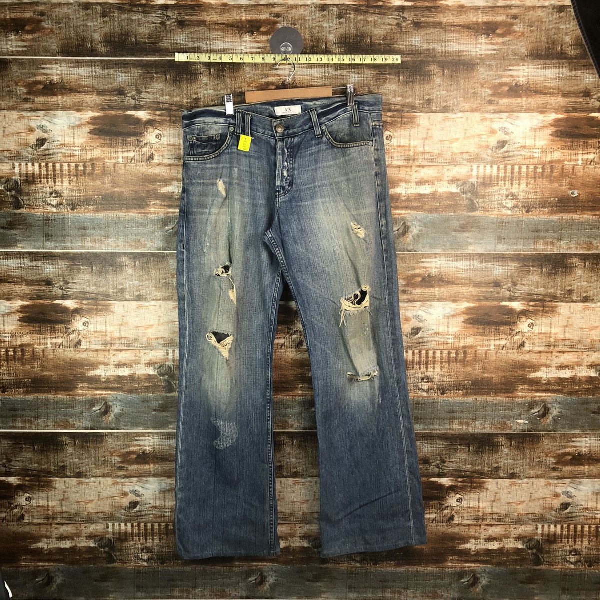 Armani Exchange DL Armani Exchange Blue Distressed Denim Pants #C277 Size US 34 / EU 50 - 1 Thumbnail