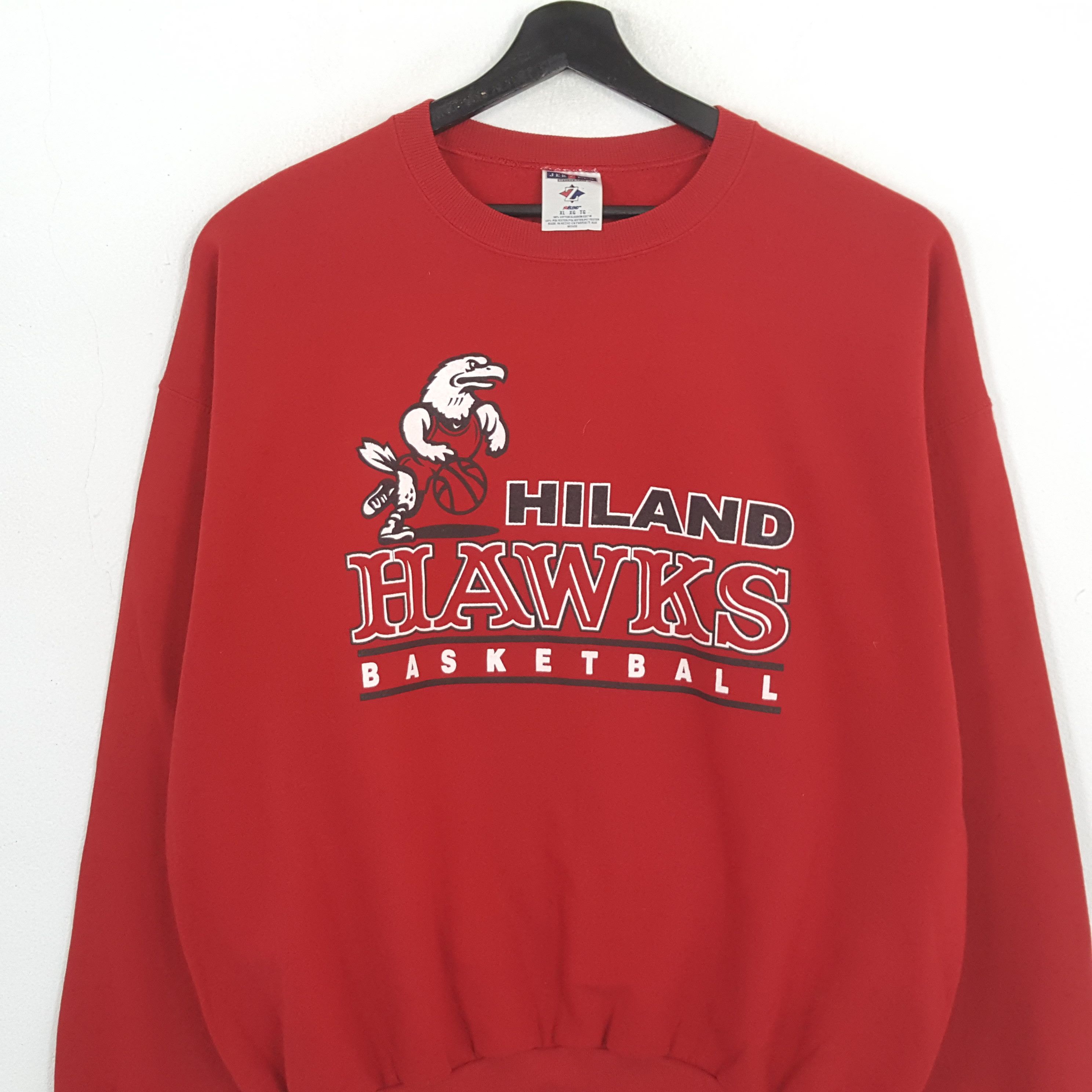 NBA × Vintage HILAND HAWKS BASKETBALL Team Sweatshirt Size US XL / EU 56 / 4 - 2 Thumbnail