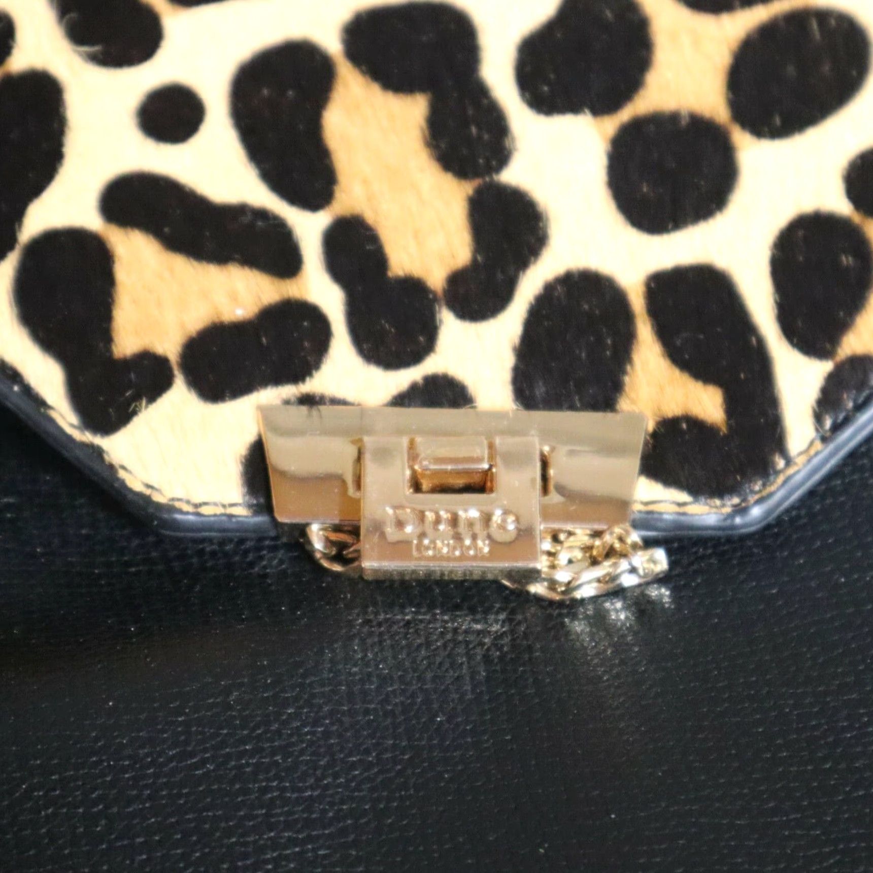 Vintage VINTAGE Dune London Leather Backpack Womens Medium Black Leopard Print Purse Accessories Size ONE SIZE - 2 Thumbnail