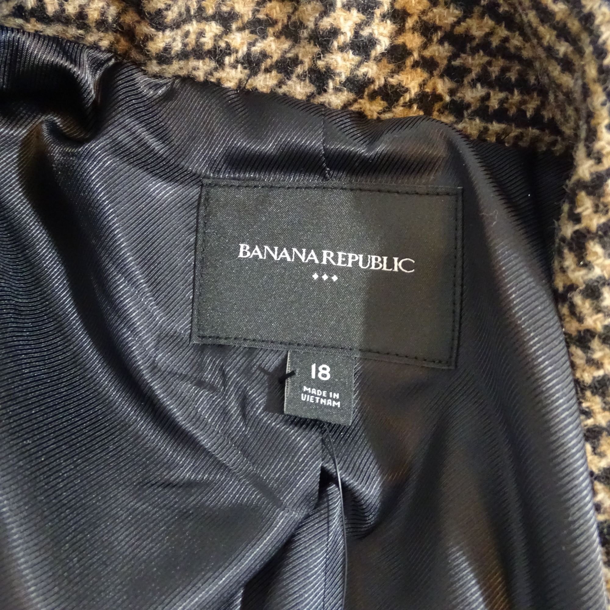Banana Republic Banana Republic Women Glen Plaid Blazer Brown Black Wool 18 Size XXL / US 16-18 / IT 52-54 - 6 Thumbnail