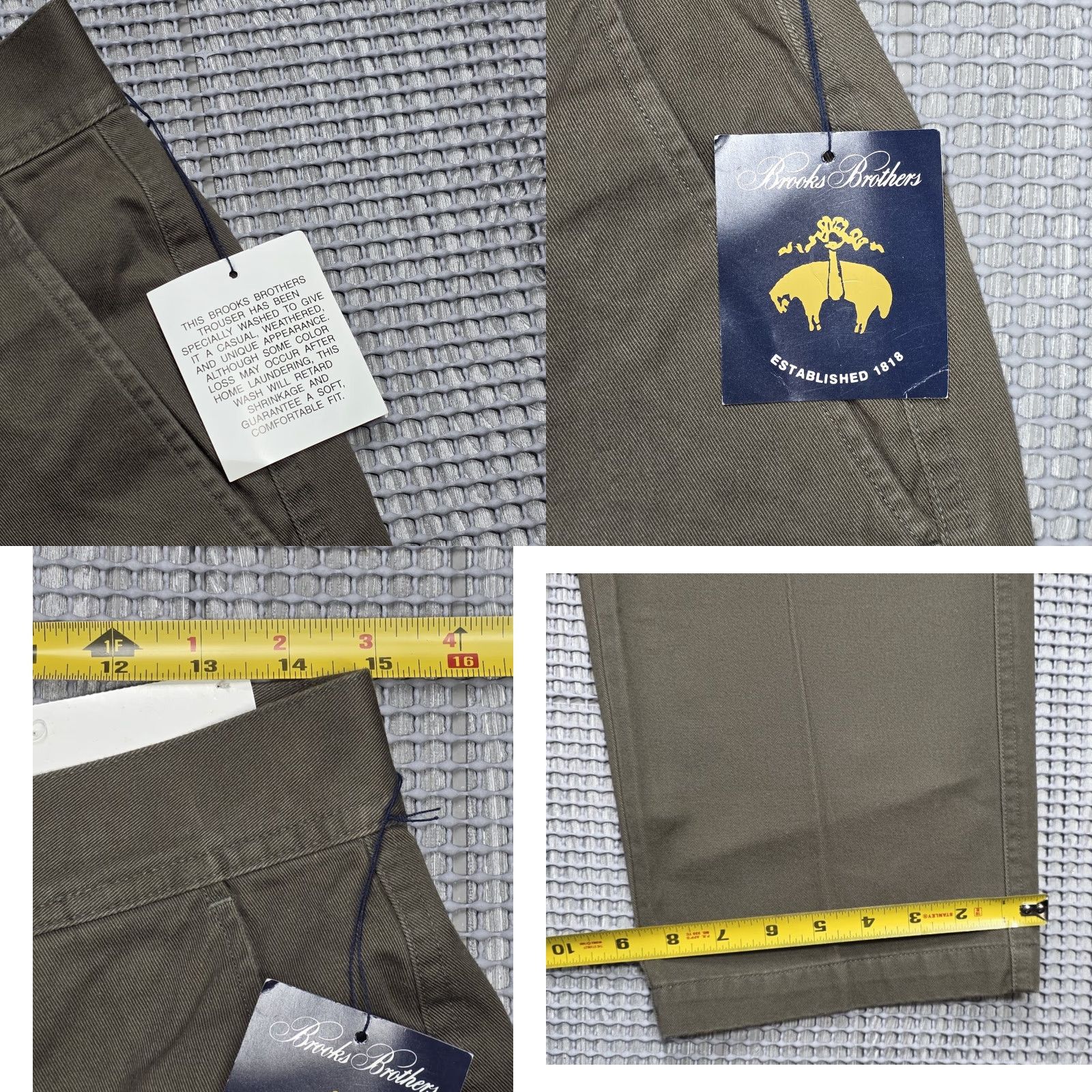 Brooks Brothers VINTAGE Brooks Brothers Pants Men 30X30 Cargo Baggy Cotton Canvas 90s Green Size US 30 / EU 46 - 10 Thumbnail