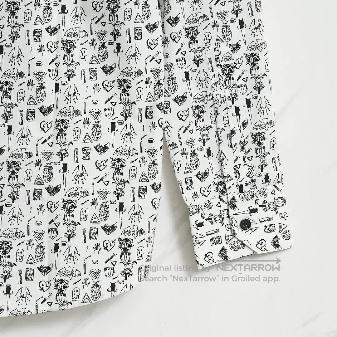Saint Laurent Paris Saint Laurent Men's Graphic Print Cotton Shirt. Size US M / EU 48-50 / 2 - 5 Thumbnail